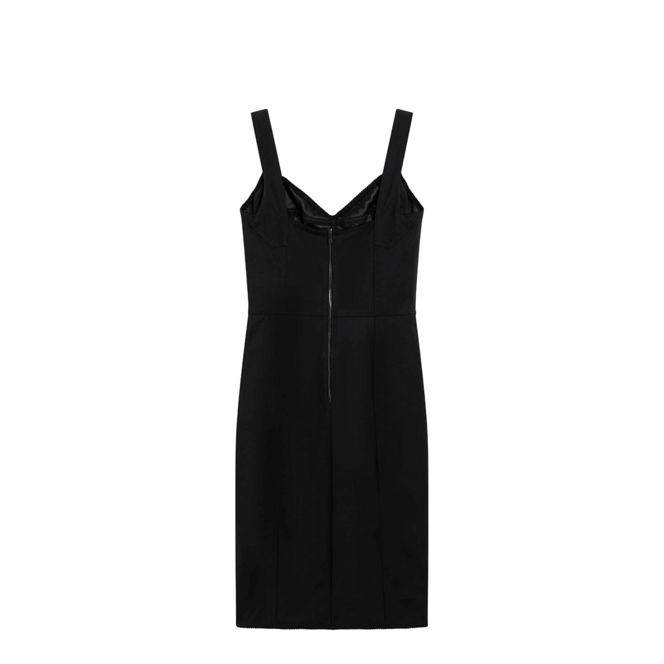 MAYFEYR - Dolce & Gabbana - Black Sheath Dress With Lace Details - F63G9TGDCLQN0000