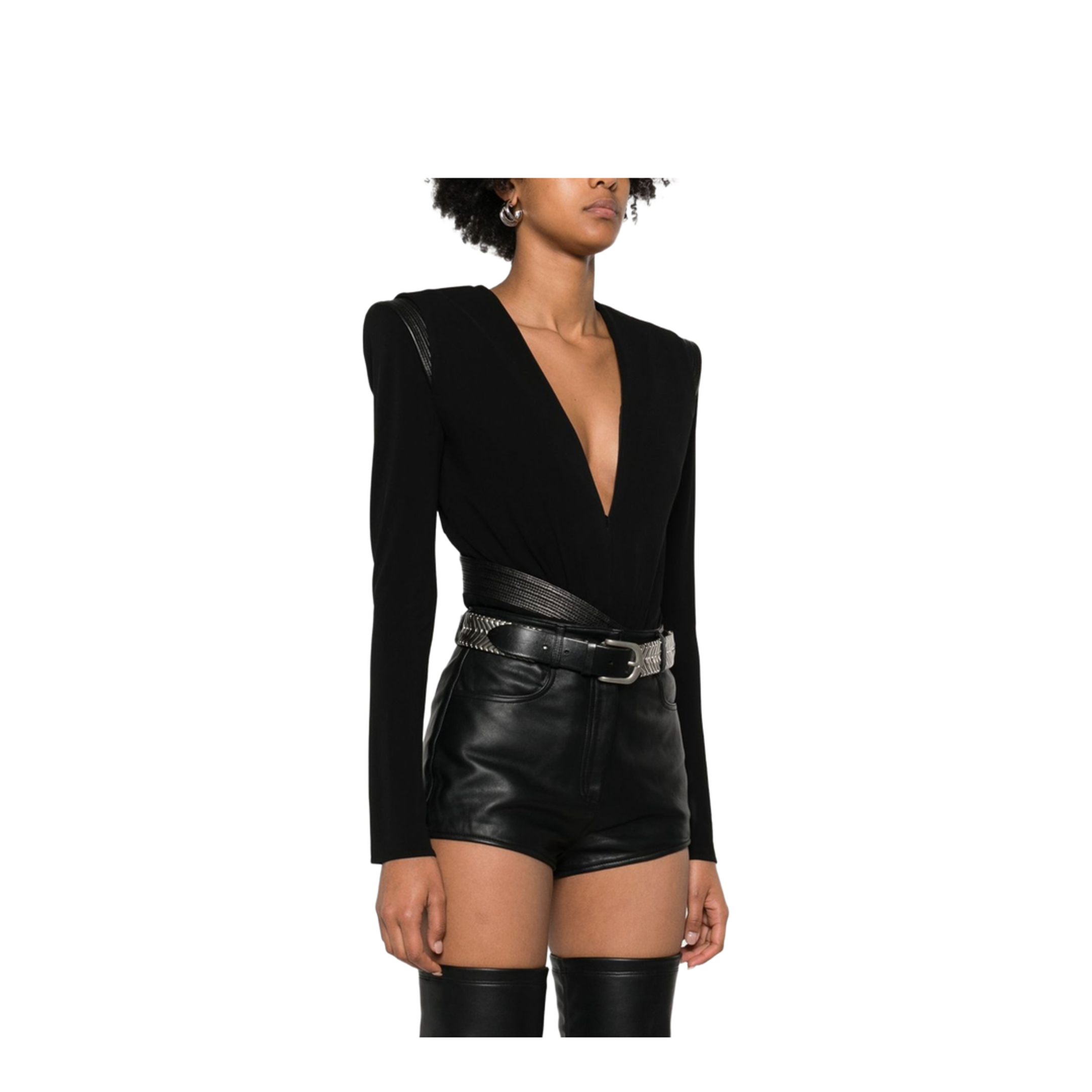 Bodysuit With V-Neck And Wraparound Design