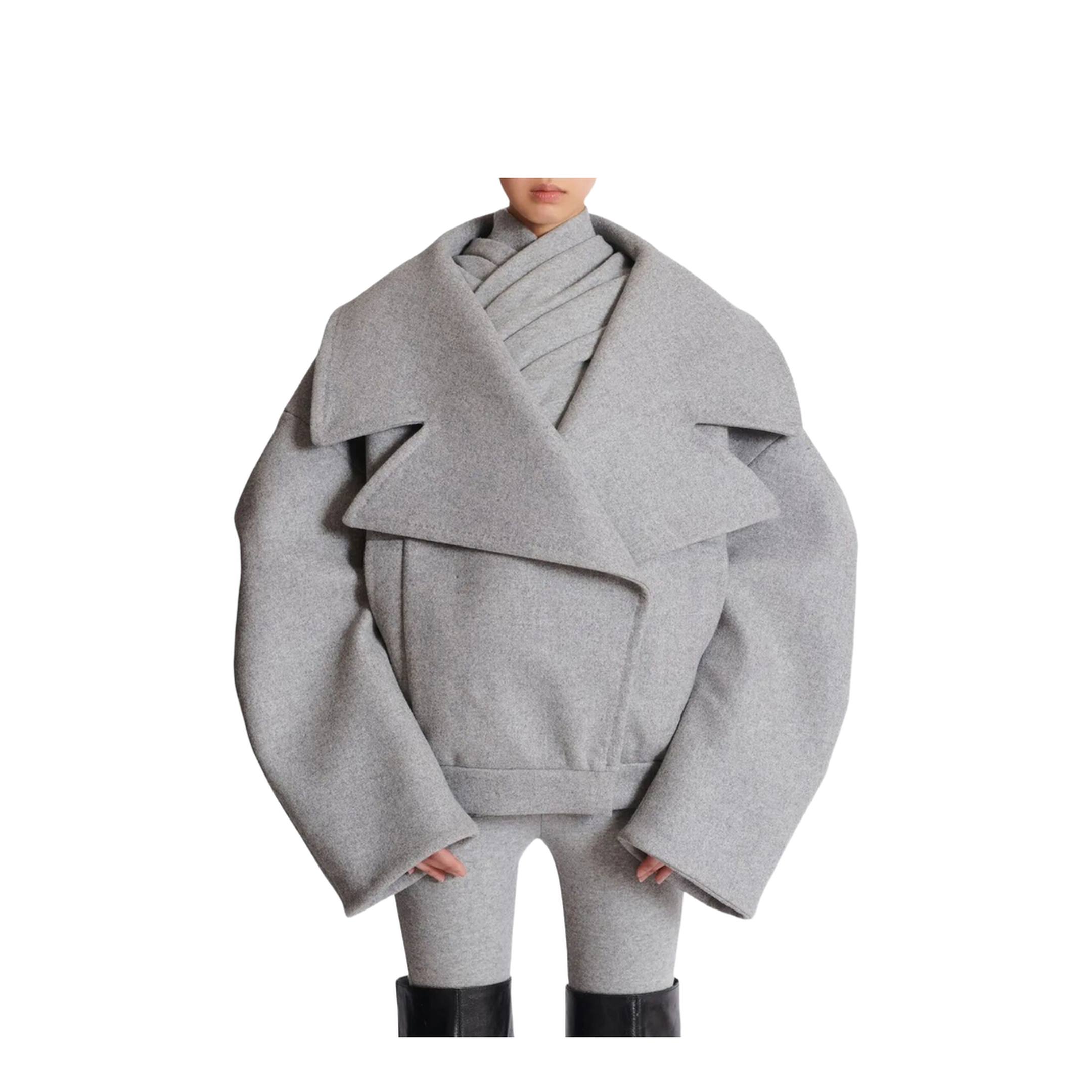 Wool Pea Coat Grey