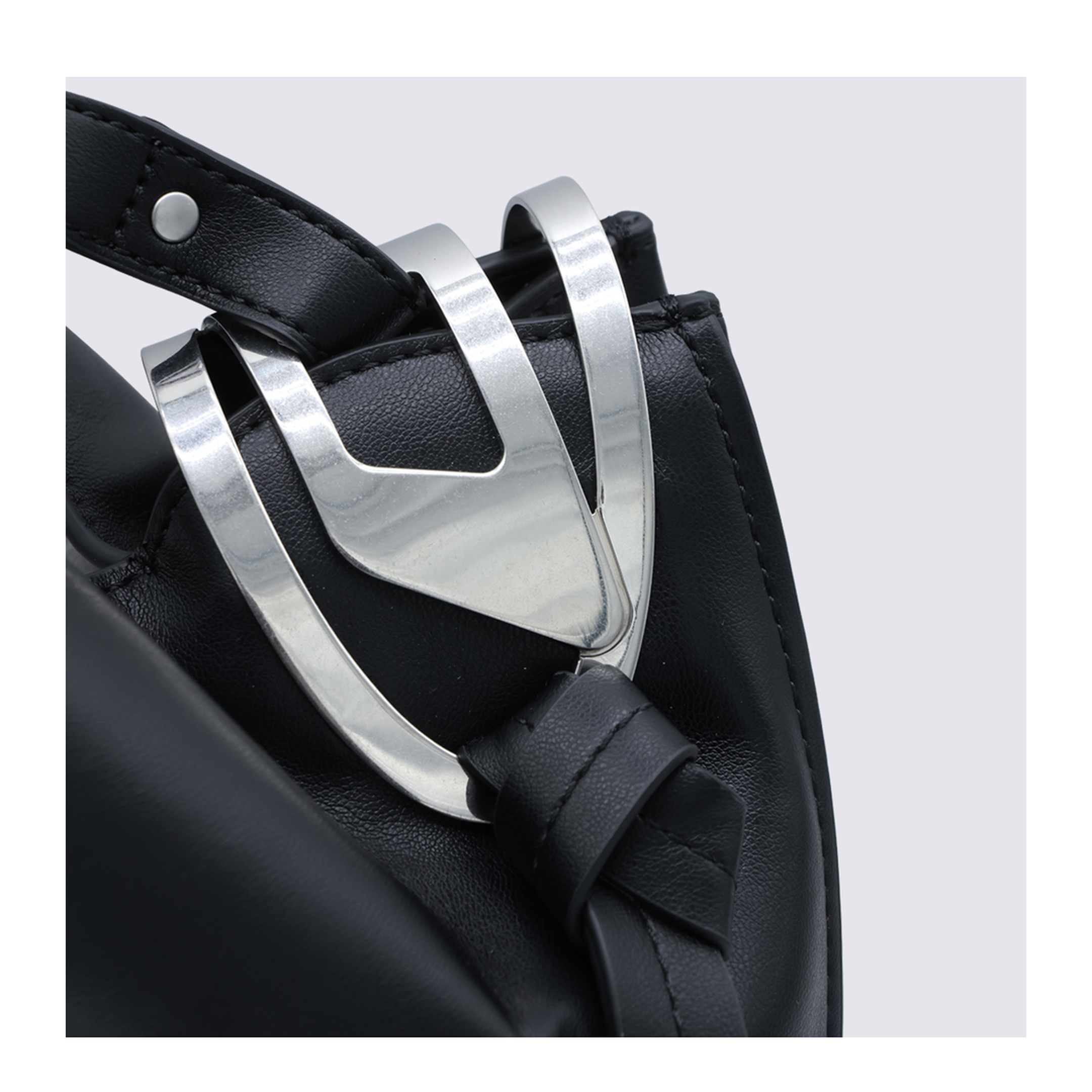 Knot-D Medium Polyurethane Top-Handle Bag - Black