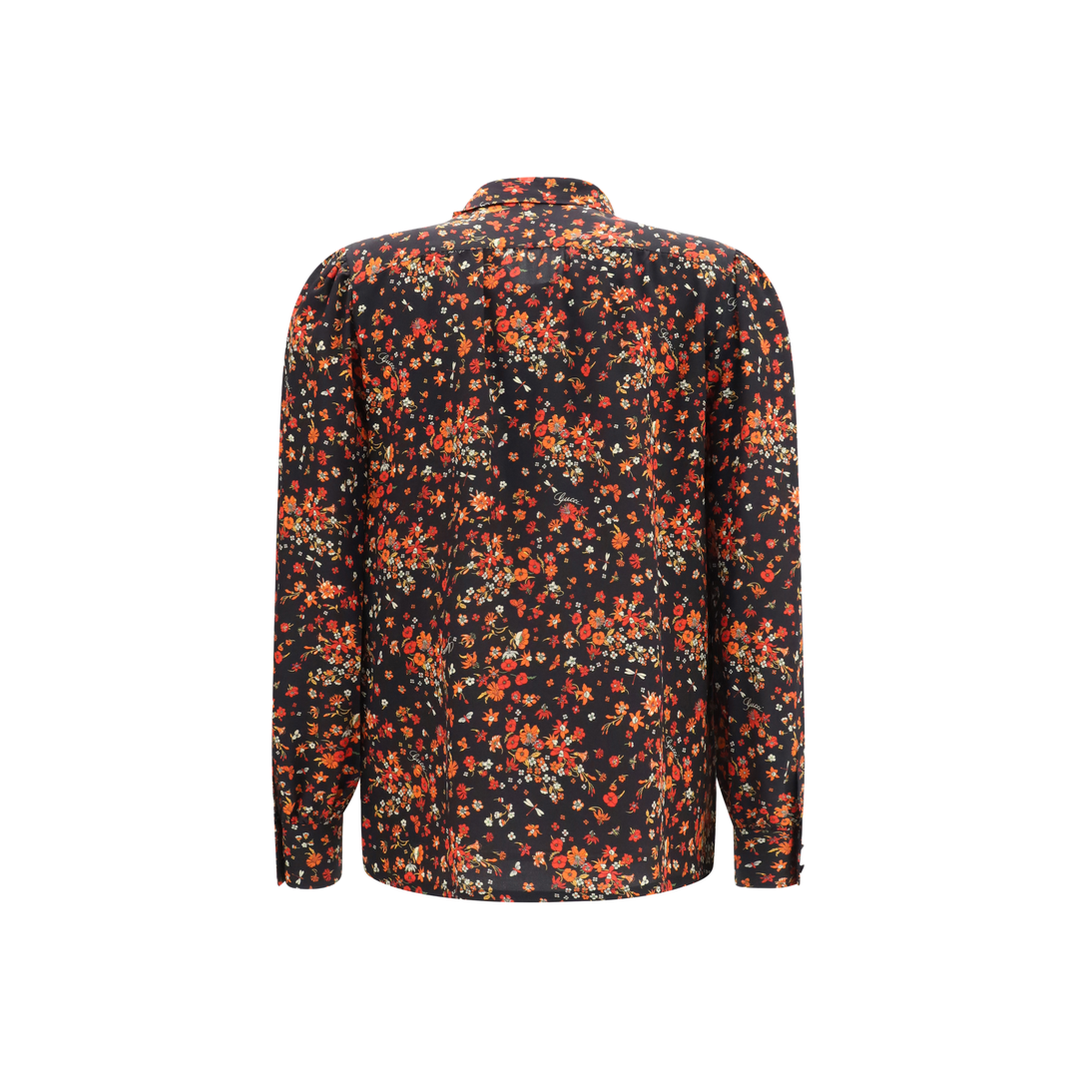 MAYFEYR - Gucci - Silk Flora Print Shirt With Neck Bow - 865102ZAU23