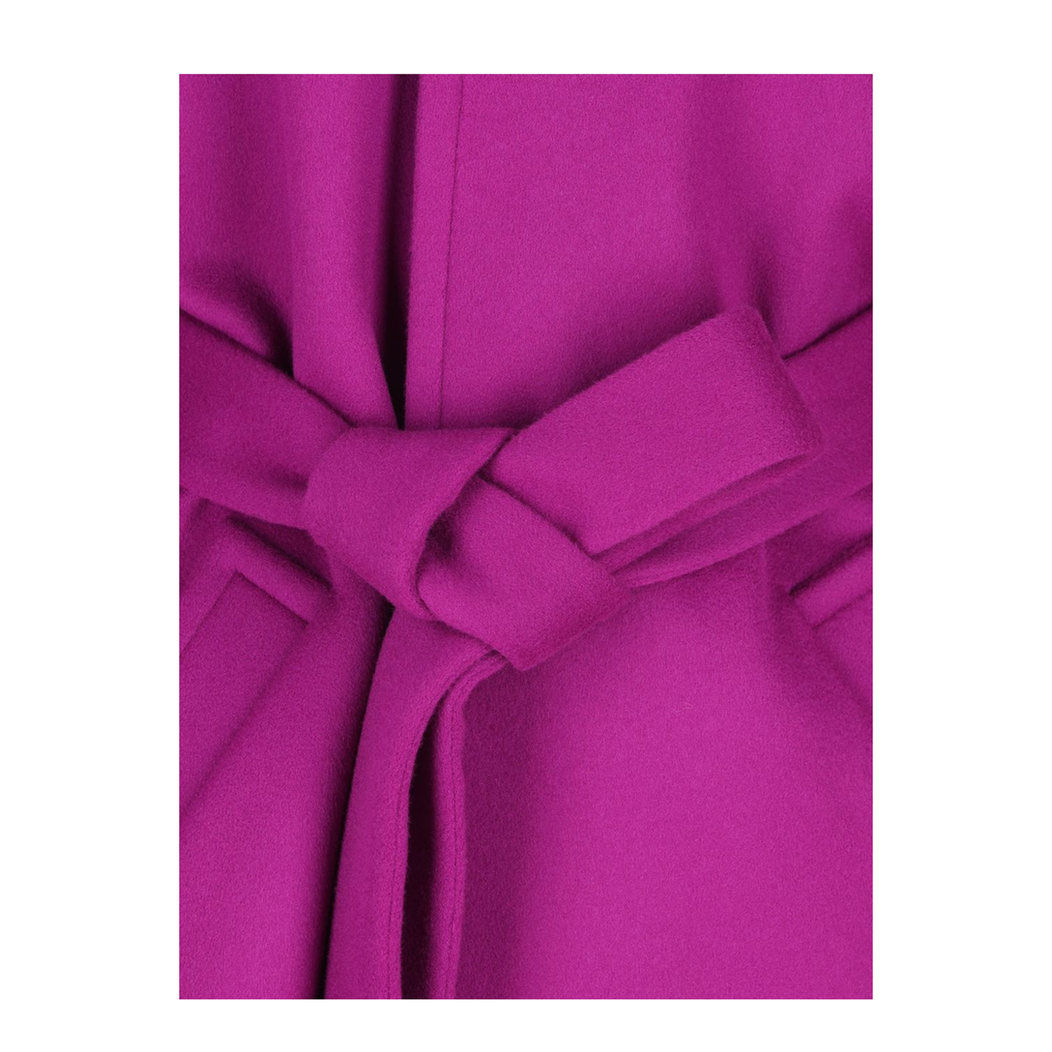 Boxy Belted Coat in Wool in Purple