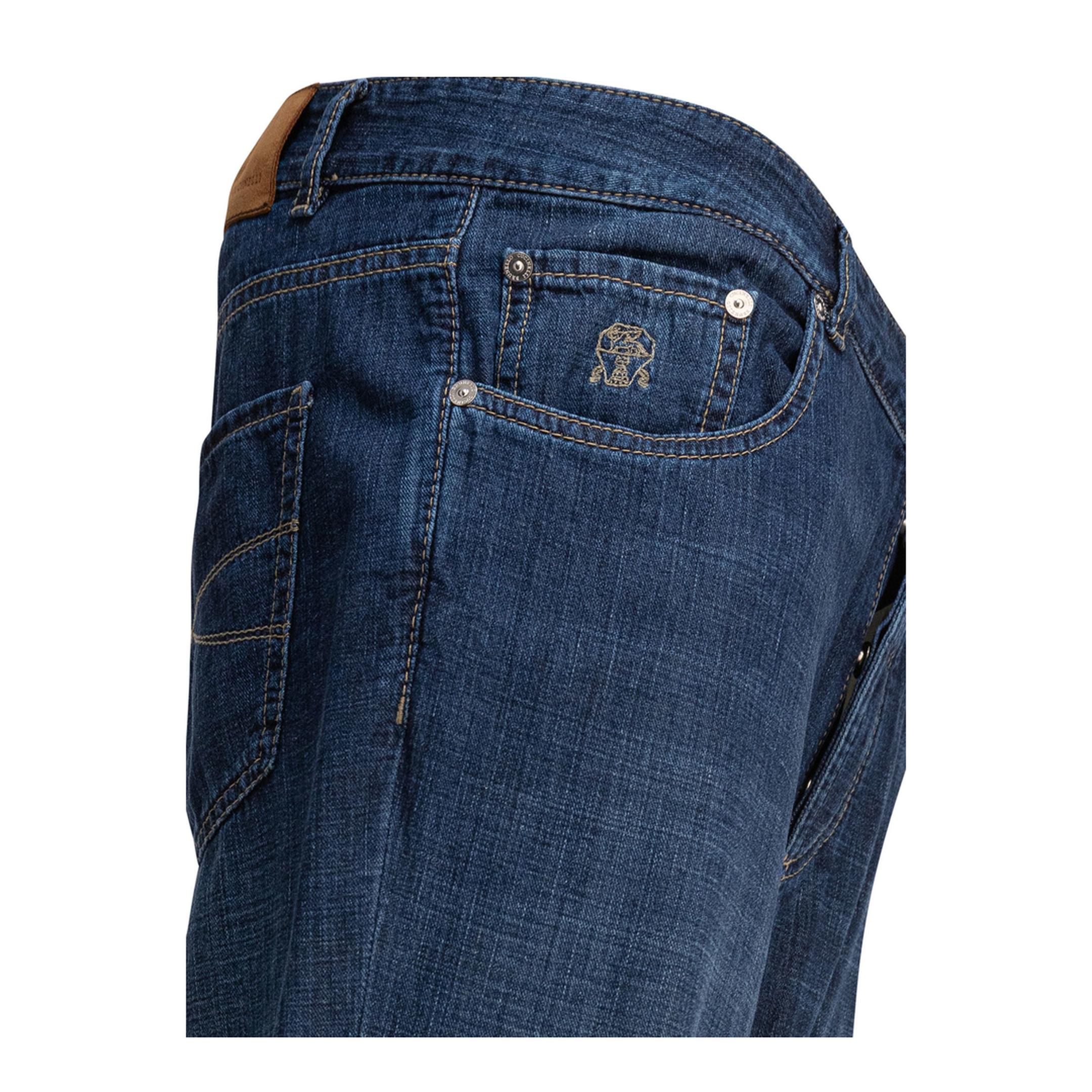 Embroidered-Logo Jeans