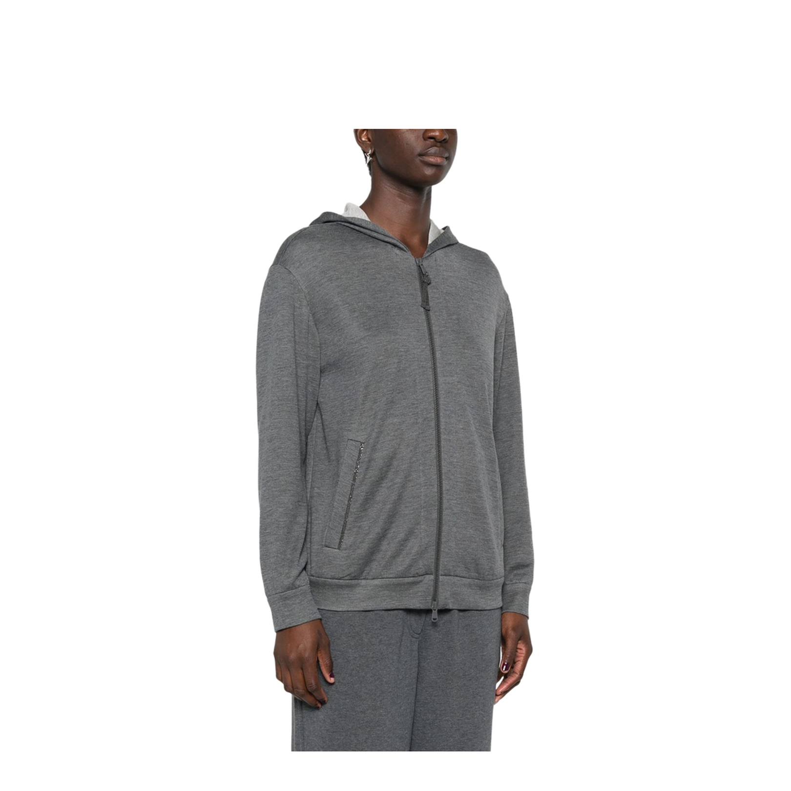 Cotton and Silk Blend Hoodie