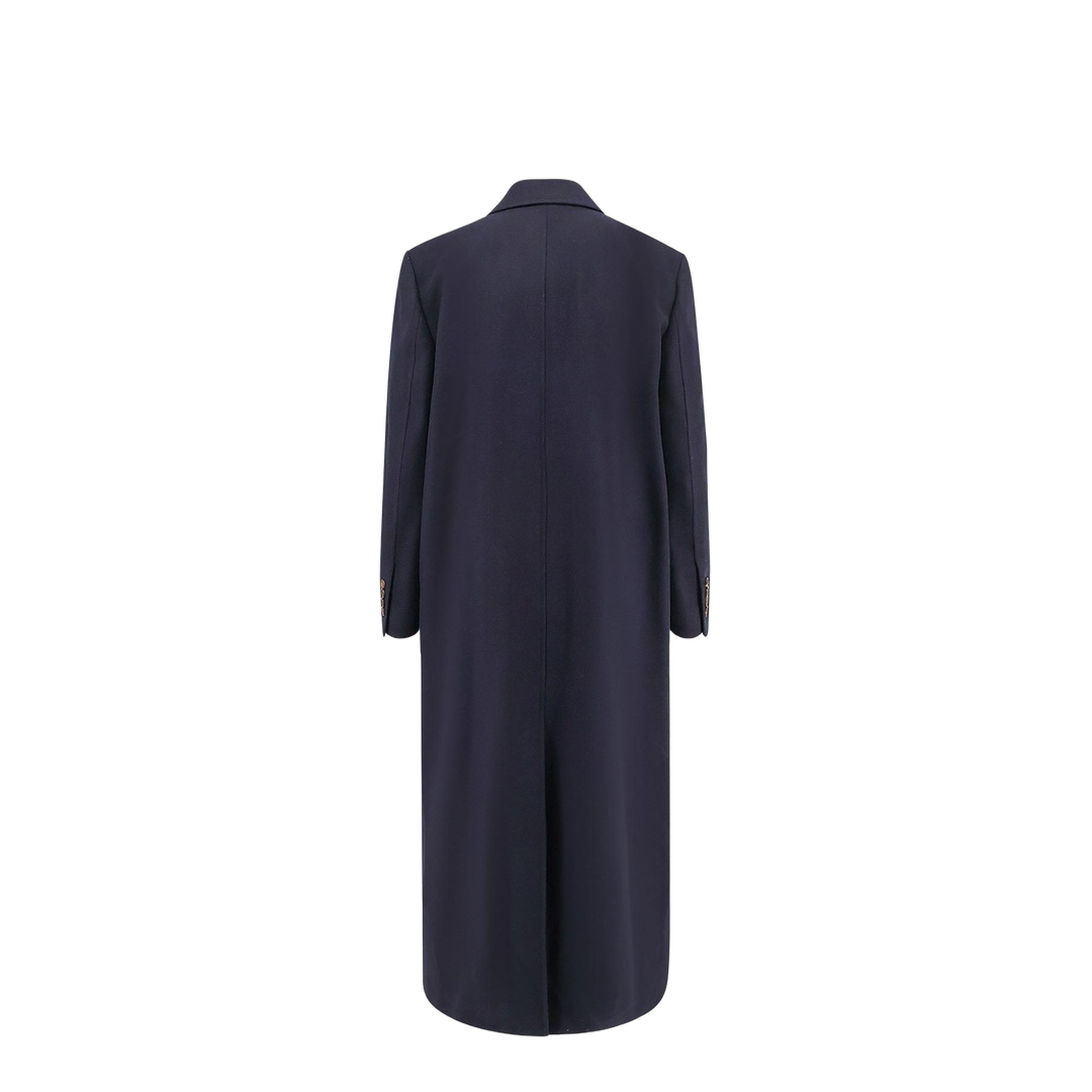 Long Double Breasted Coat Black
