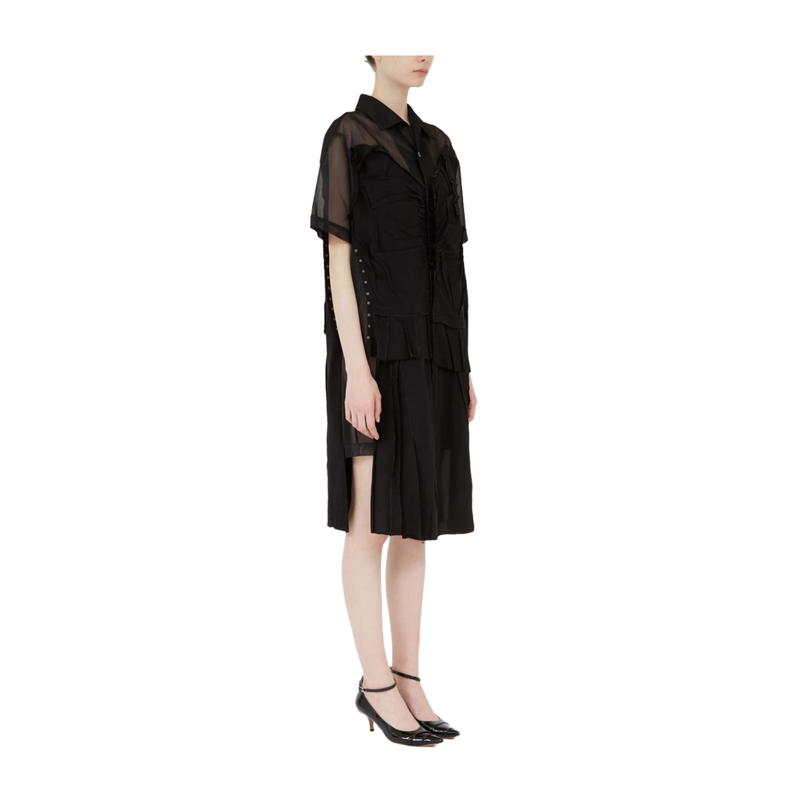 Black Mesh Design Dress