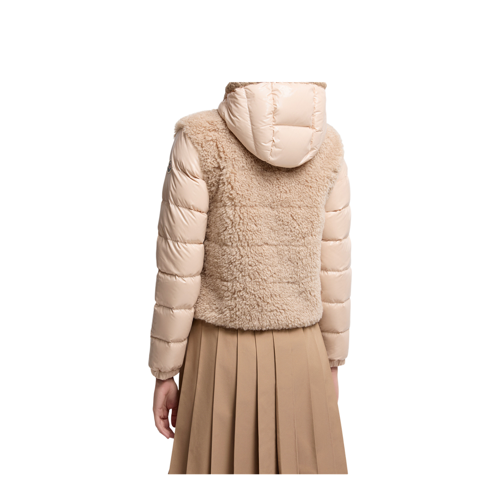 Beige Plantay Hooded Teddy Short Down Jacket