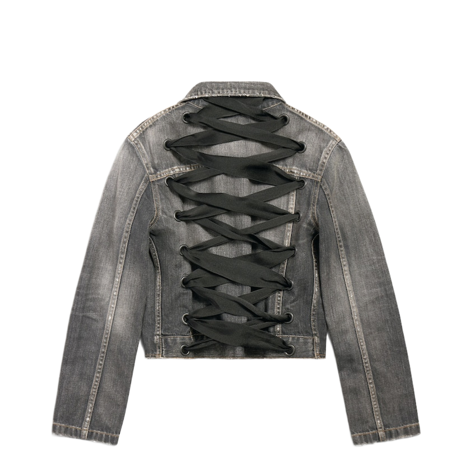 Jacket with Lace in Dark Gray