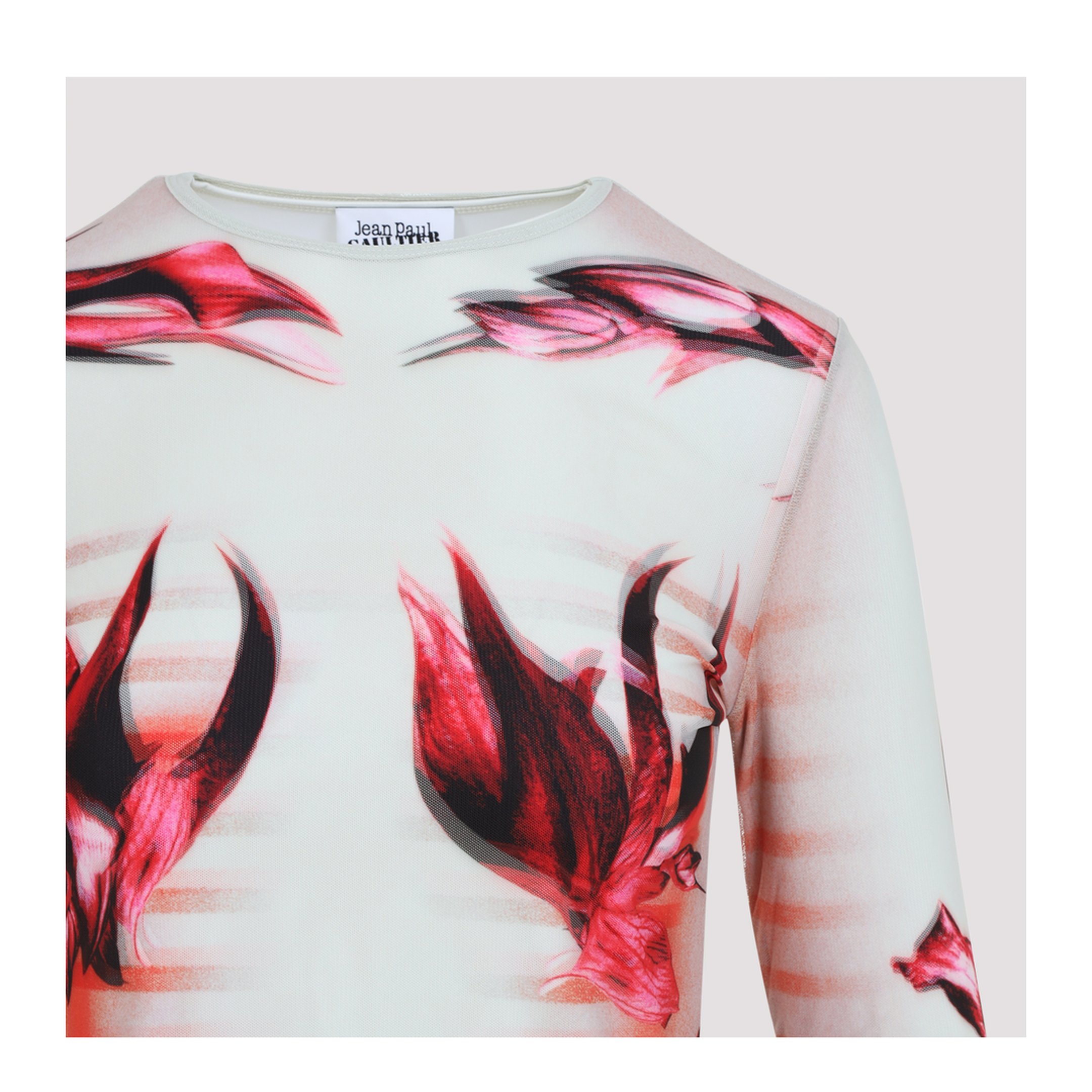 MAYFEYR - Jean Paul Gaultier - Layered Long Sleeves Top Printed Flower Body Morphing Mariniere - 2533FTO264T581422030422030