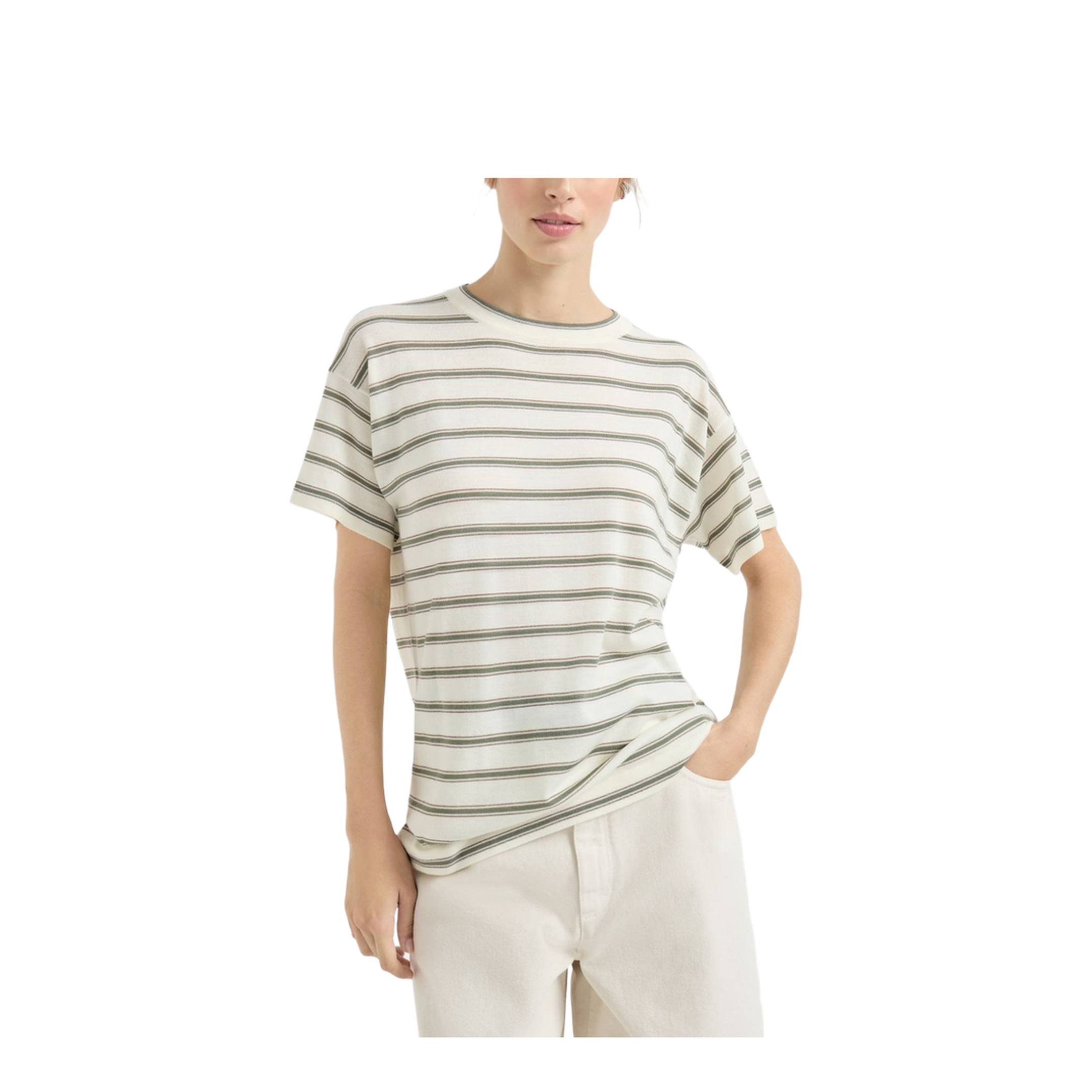 Men's Stripped T-Shirts White