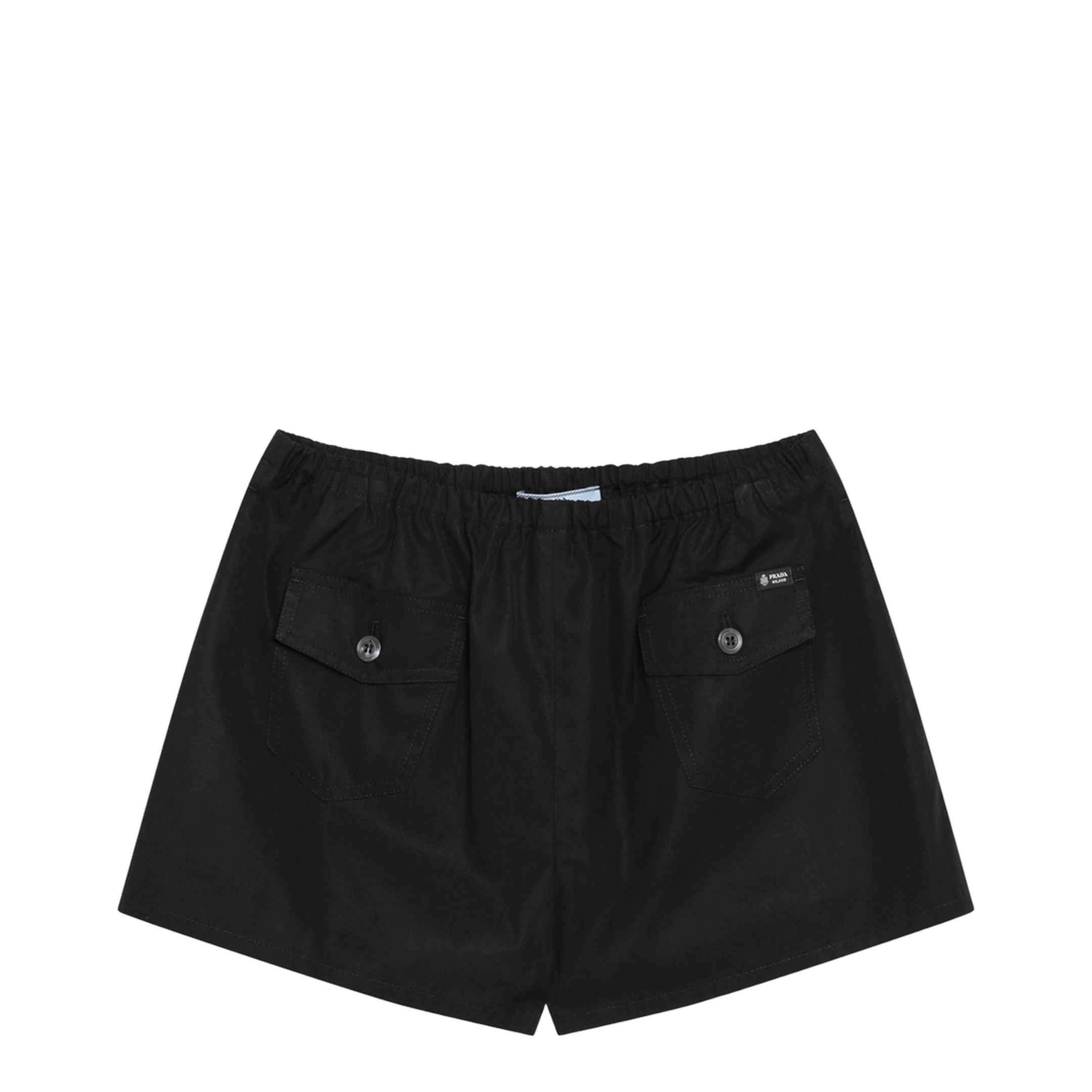 Black Cotton Poplin Shorts