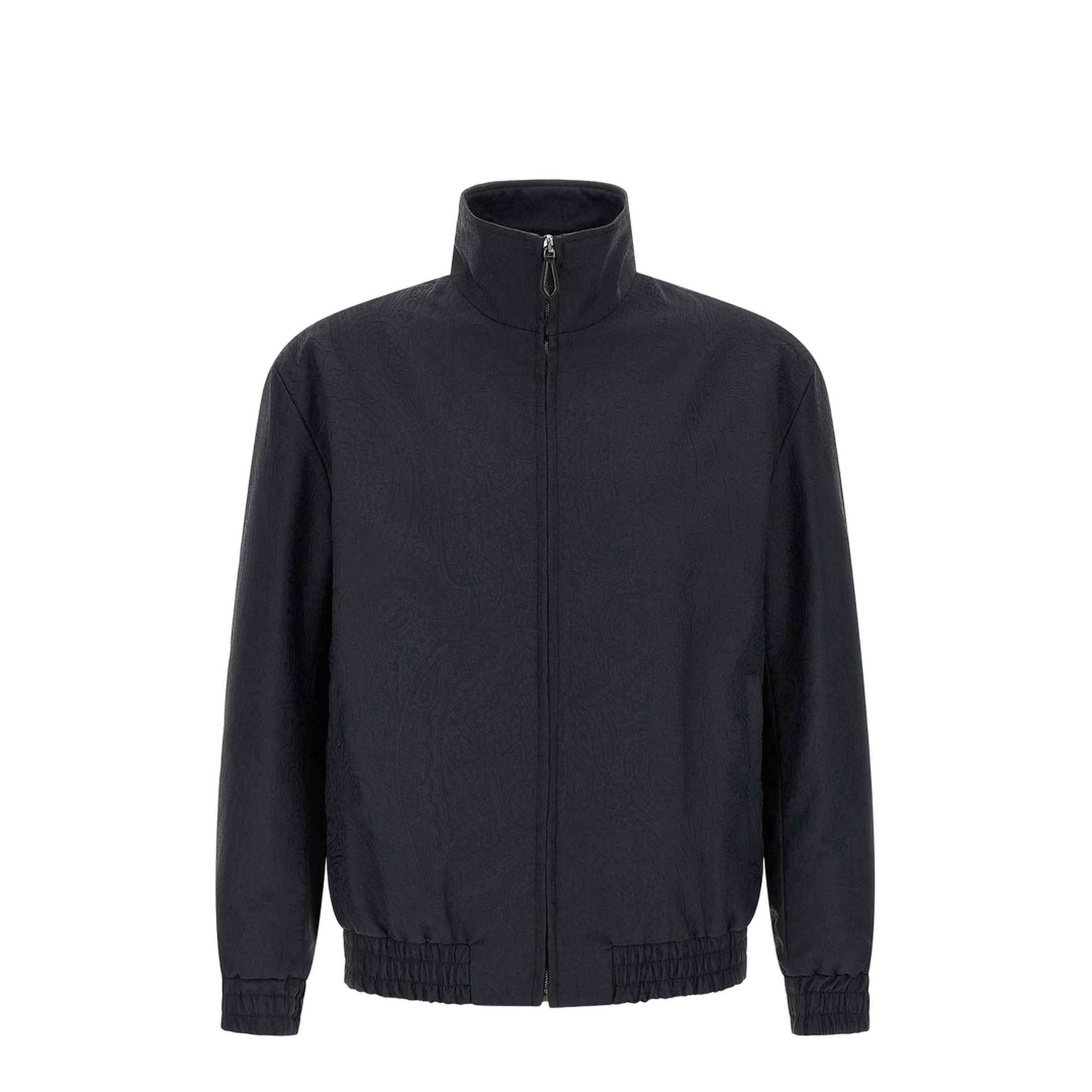 Arnica Motif Turtleneck Jacquard Jacket - Navy