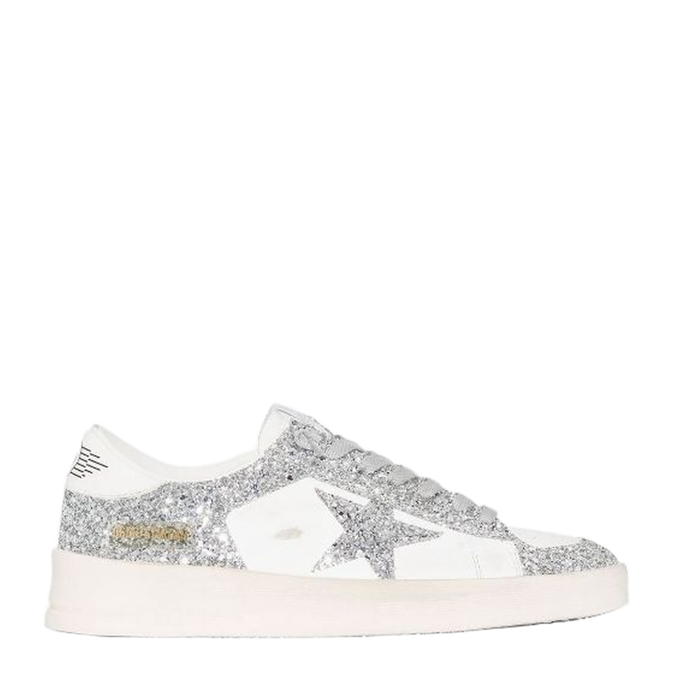Stardan Sneakers in White and Silver Glitter