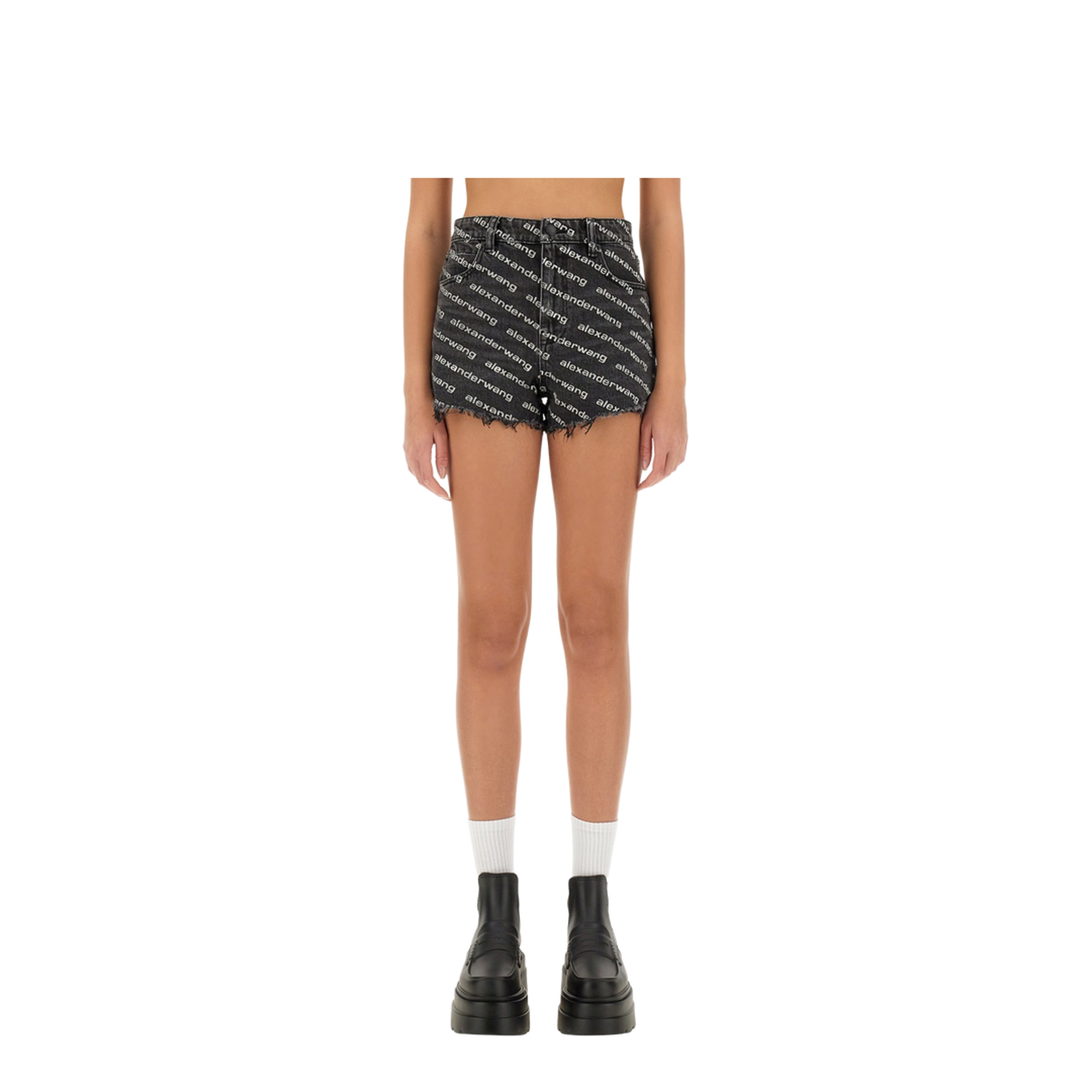 MAYFEYR - Alexander Wang - Shorts With All Over Logo - 4DC1214896060