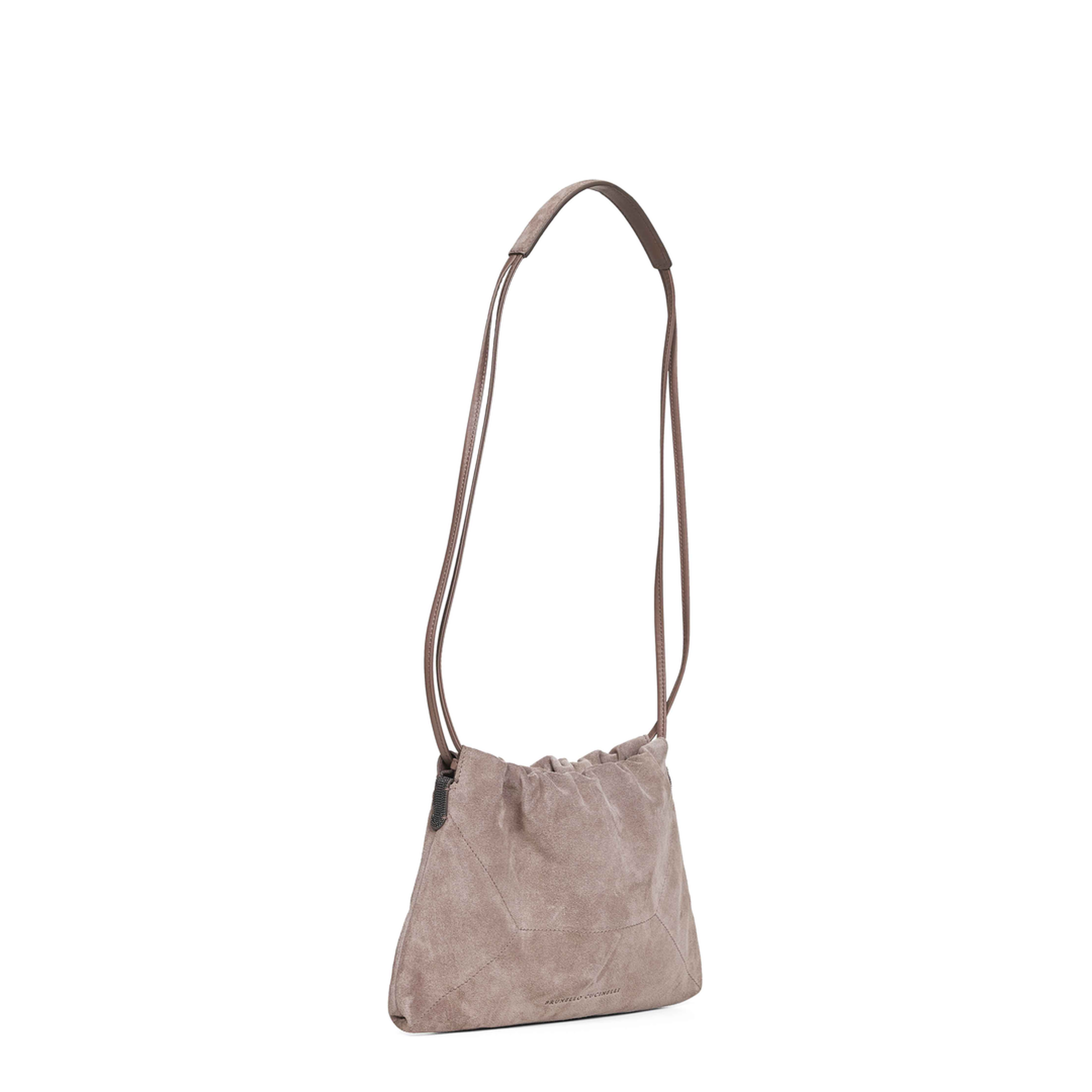 Duo Medium Suede Crossbody - Light Brown