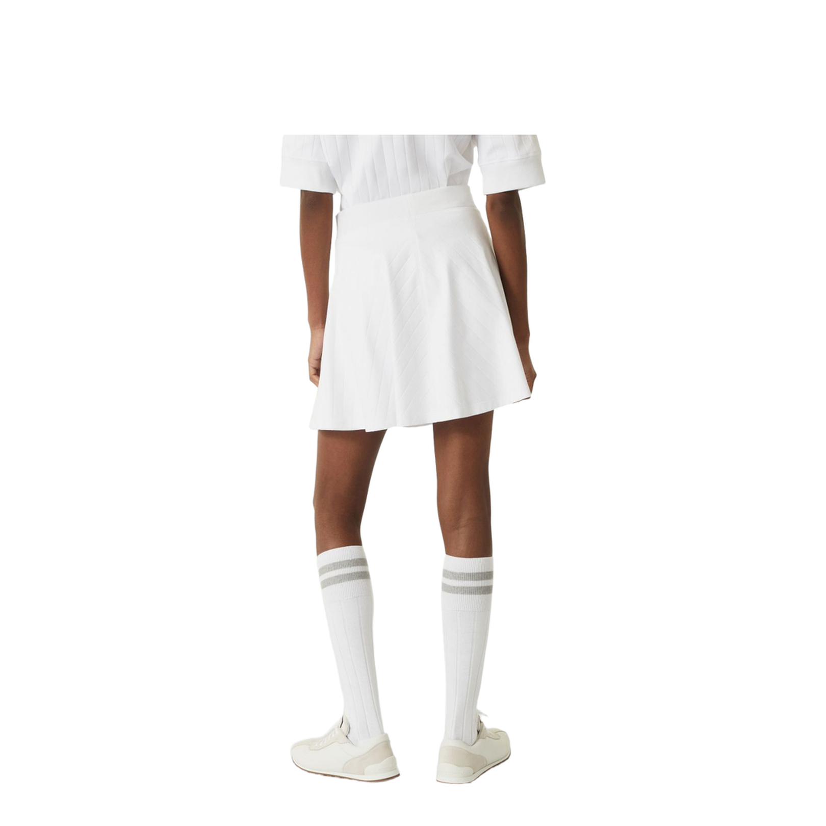 Cotton Wide Ribbed Interlock Mini Skirt with Logo
