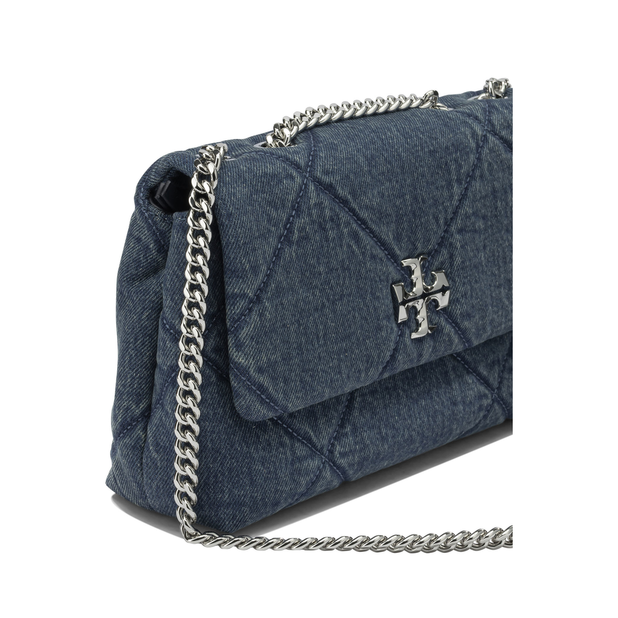 Kira Diamond Quilt Denim Small Convertible Shoulder Bag