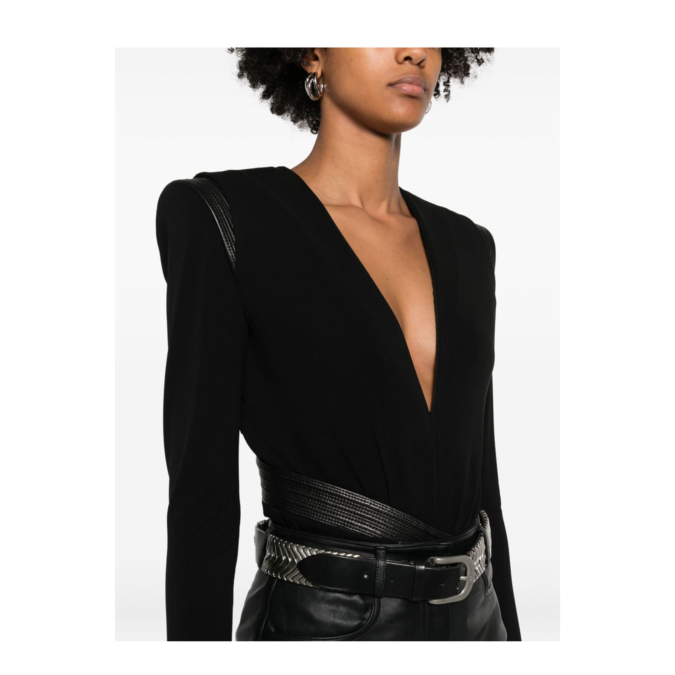 Bodysuit With V-Neck And Wraparound Design