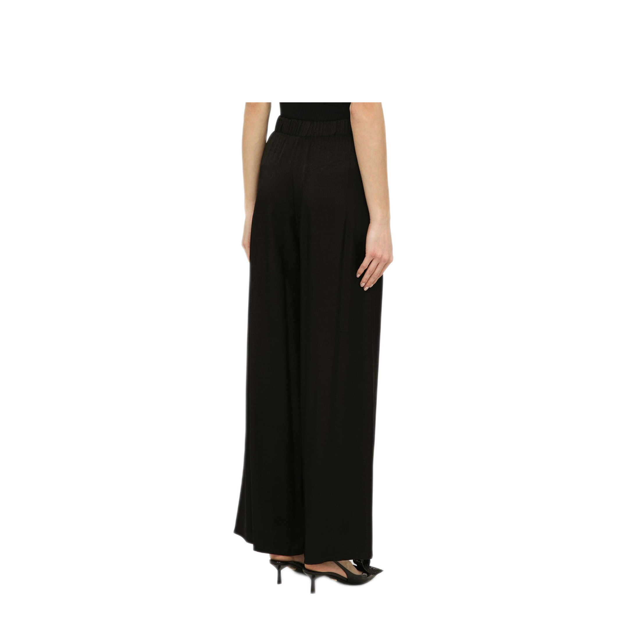 MAYFEYR - Federica Tosi - Black Viscose Palazzo Trousers - FTE24PA1190VI01420002