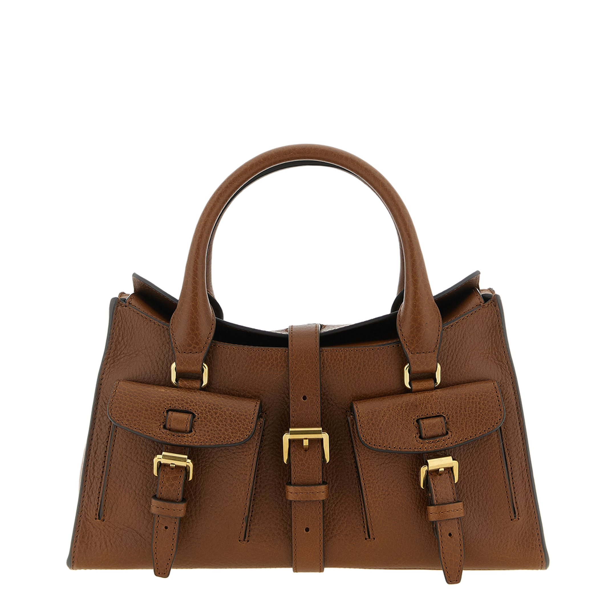 Small Handbag With Adjustable And Removable Shoulder Strap And Two Front Pockets In Leather
