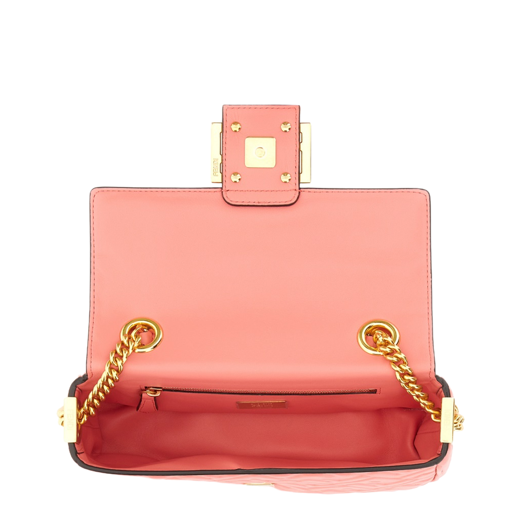 Baguette Chain Midi
Pink Nappa Leather Bag With FF Motif
