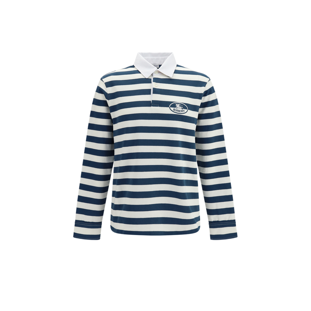 MAYFEYR - Burberry - Striped Long Sleeve Cotton Polo - 8127647C6462