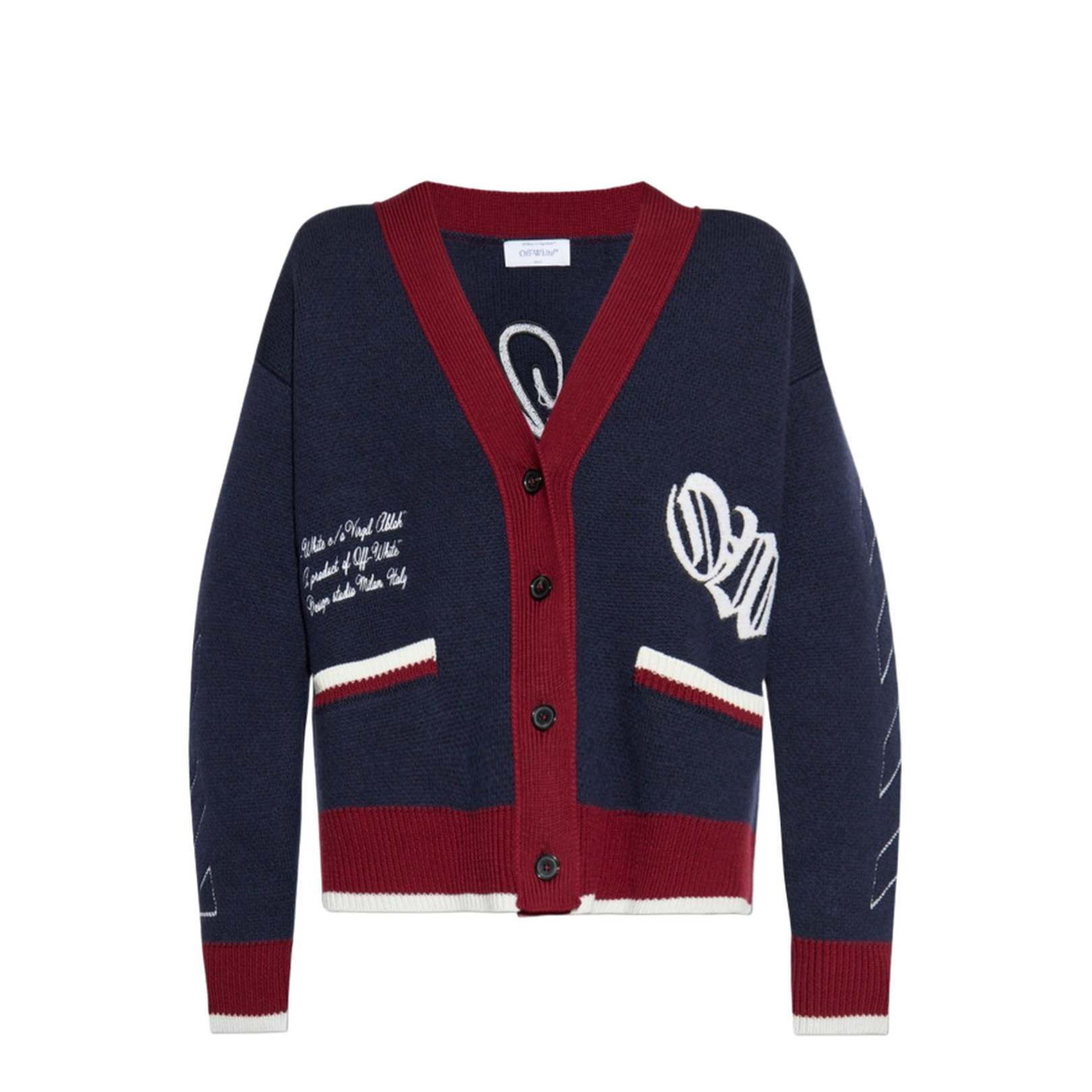 Jacquard Knit Varsity Cardigan