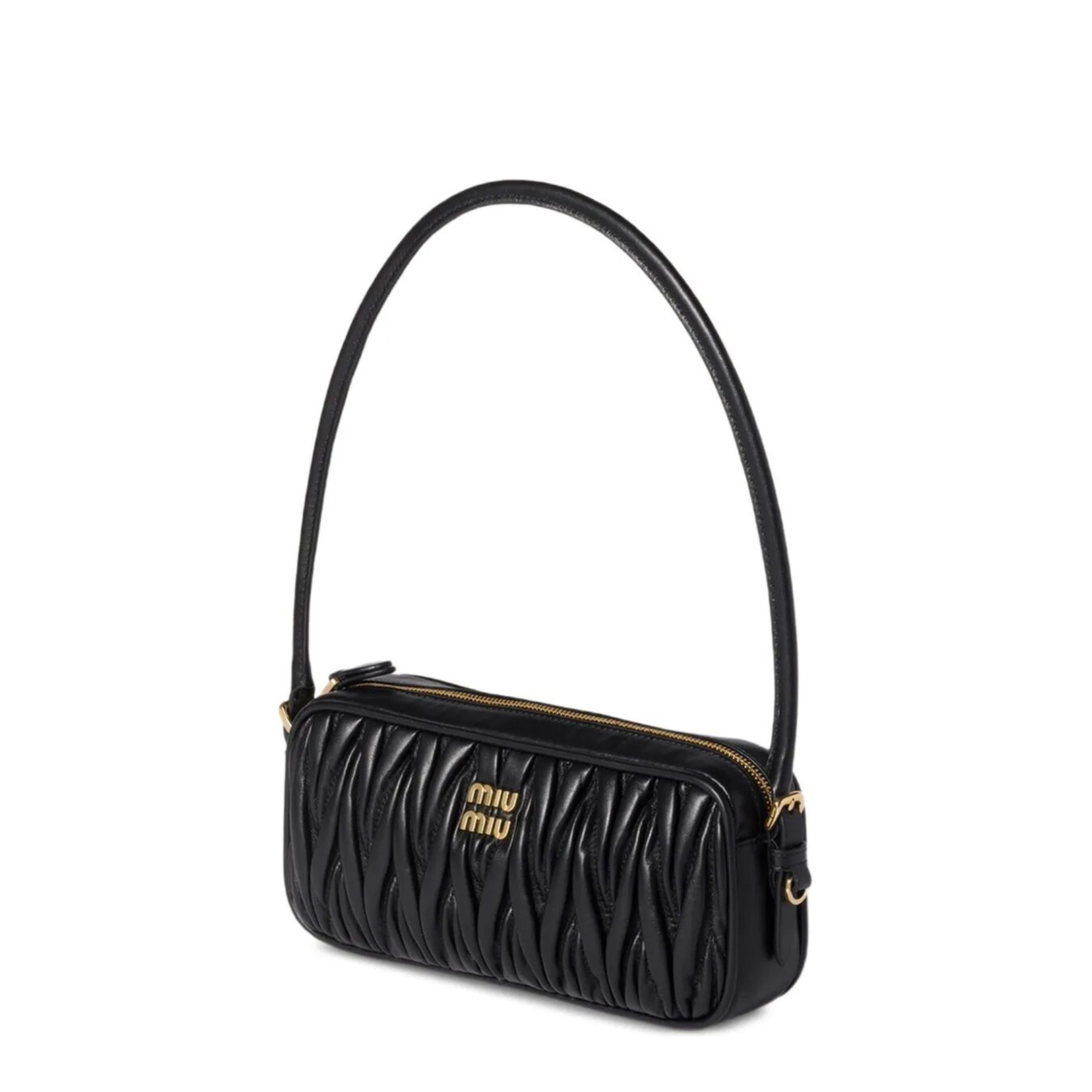 Black Matelassé Nappa Leather Pouch