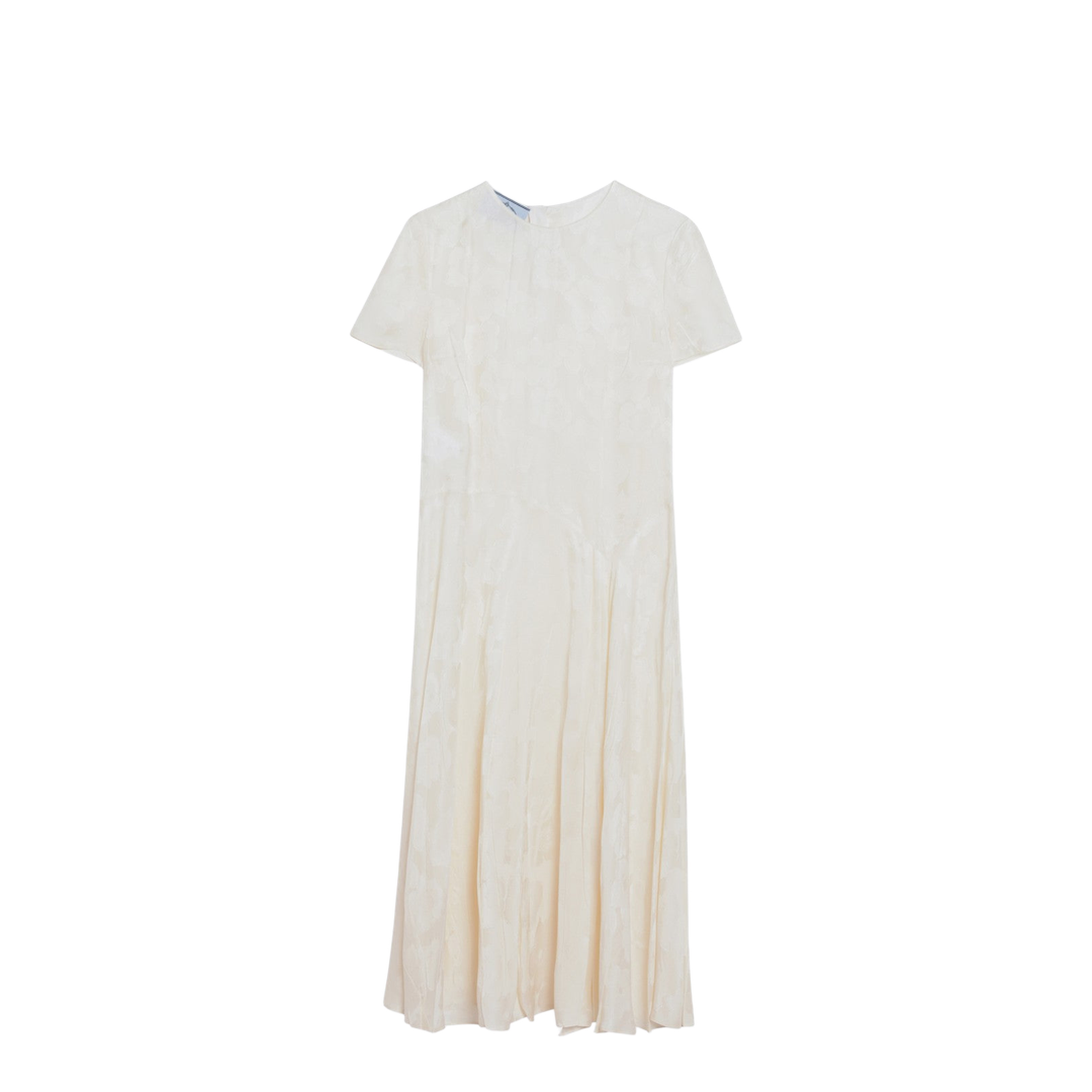 Ivory Dress in Damask Silk Blend