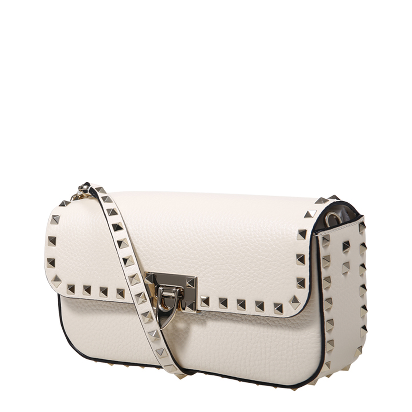 Sand Leather Rockstud Shoulder Bag