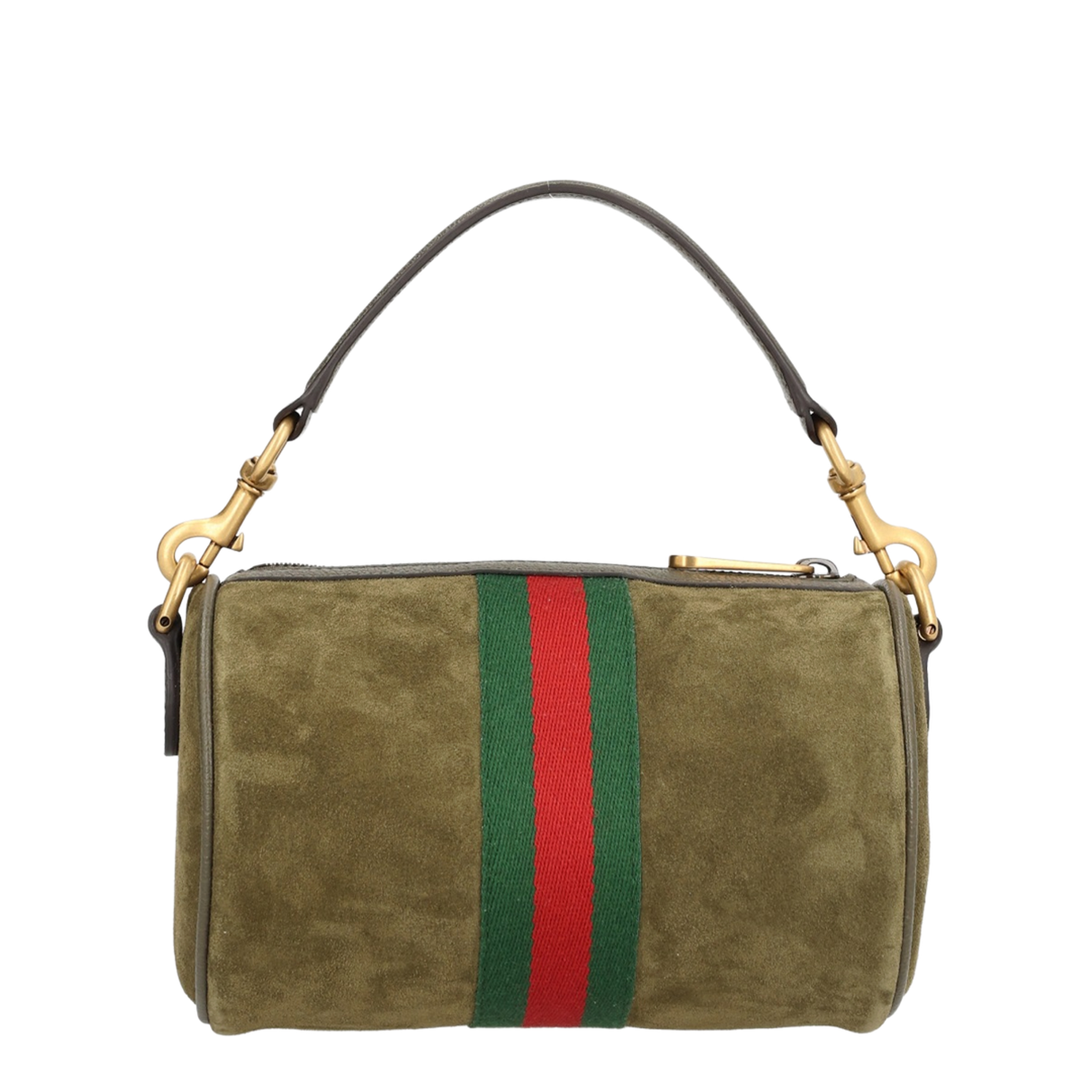 Ophidia Mini Shoulder Bag Suede Dark Green