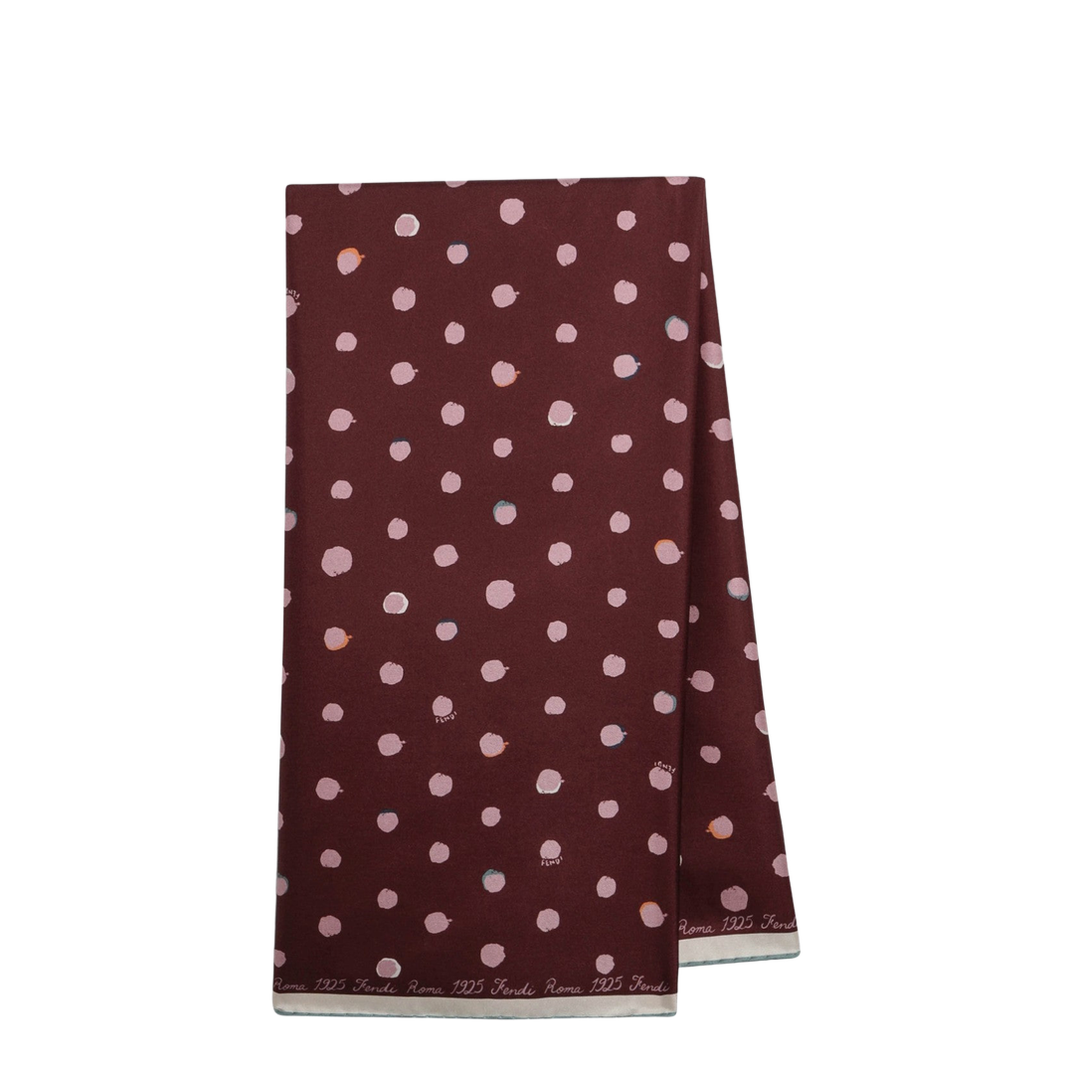Pink and Burgundy Silk Falena Dots Foulard