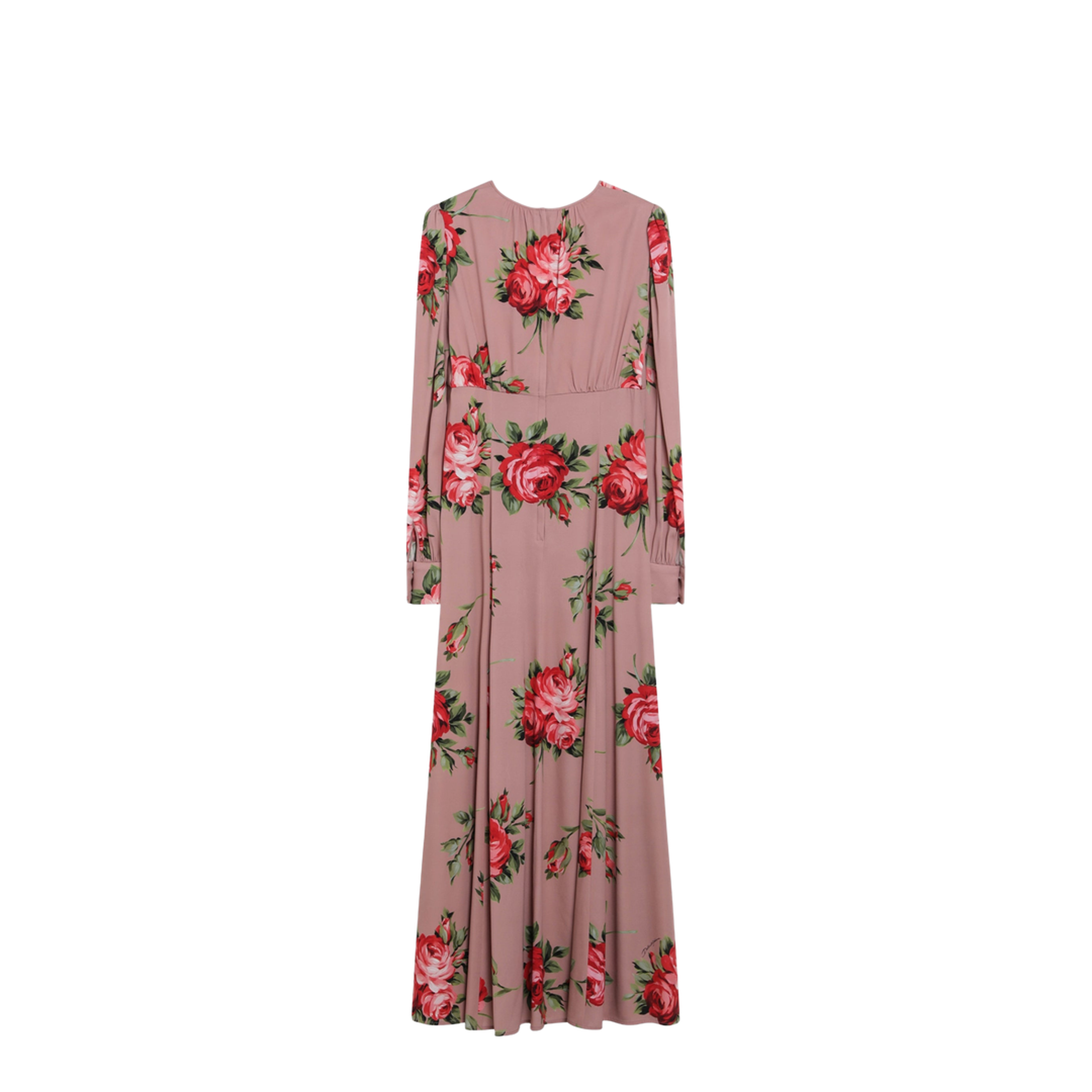 MAYFEYR - Dolce & Gabbana - Pink Crêpe Dress With Bouquet Print - F610OTFSA8QHF5ZN