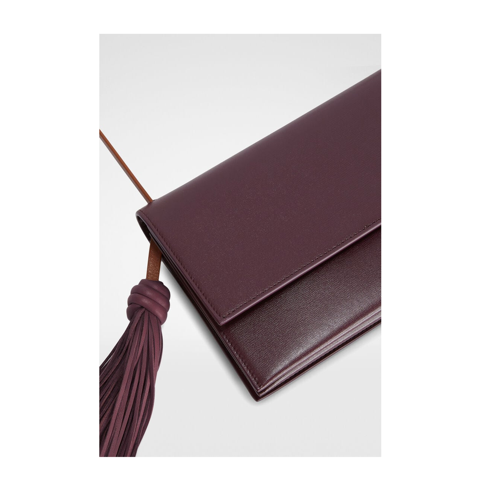 Leather Crossbody Bag with Side Tassels