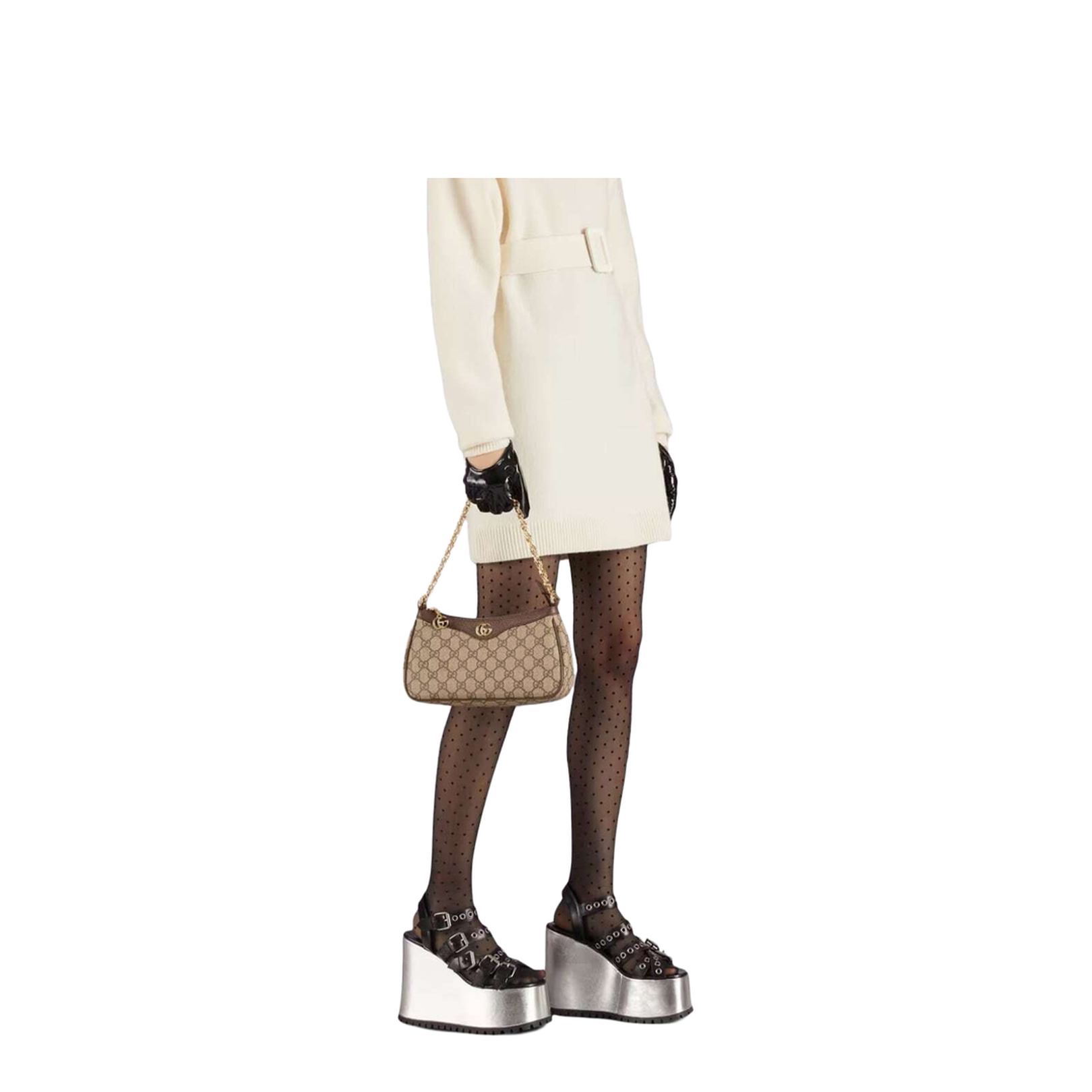 Ophidia Mini Leather Bag - Brown