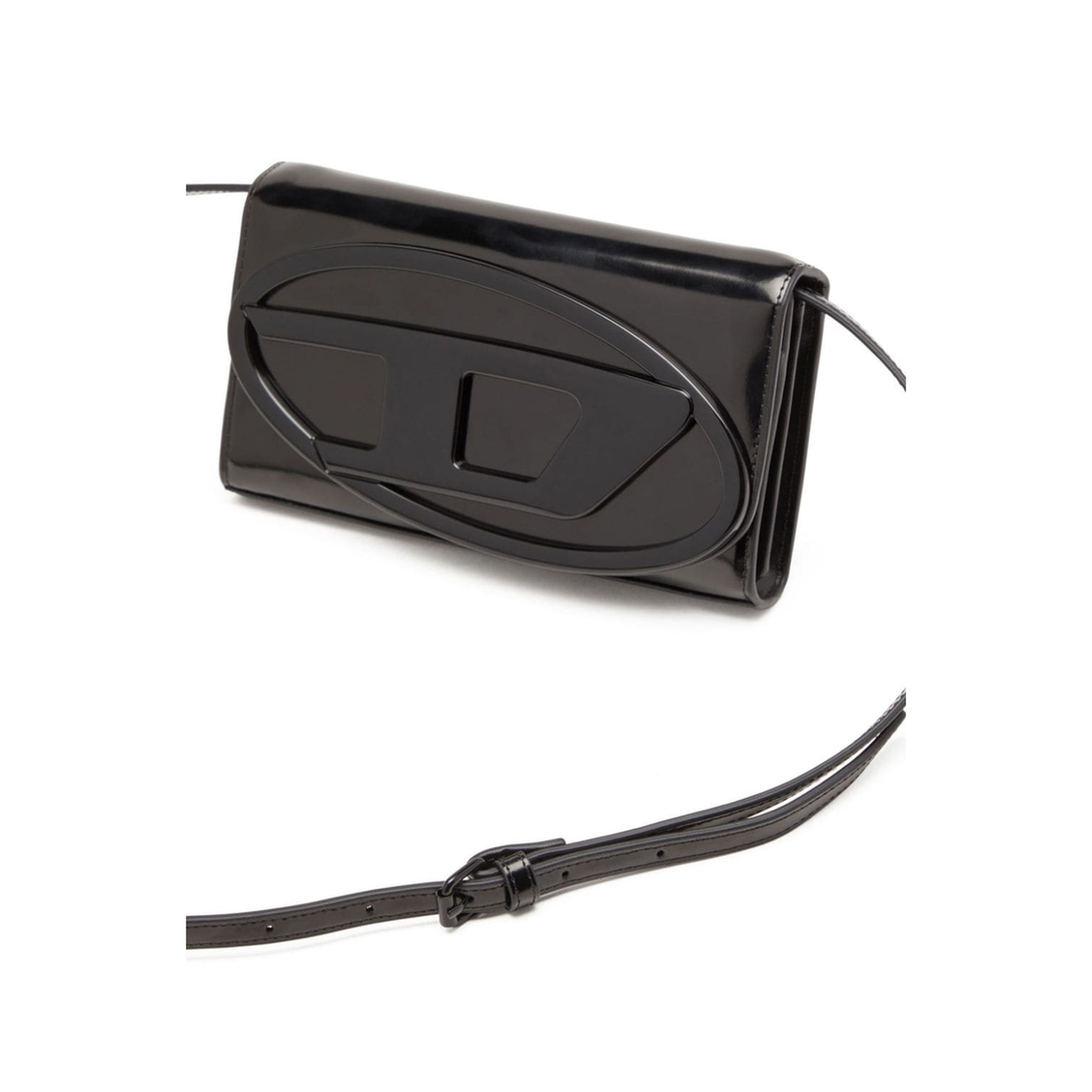 1DR Calfskin Wallet On Strap - Preto