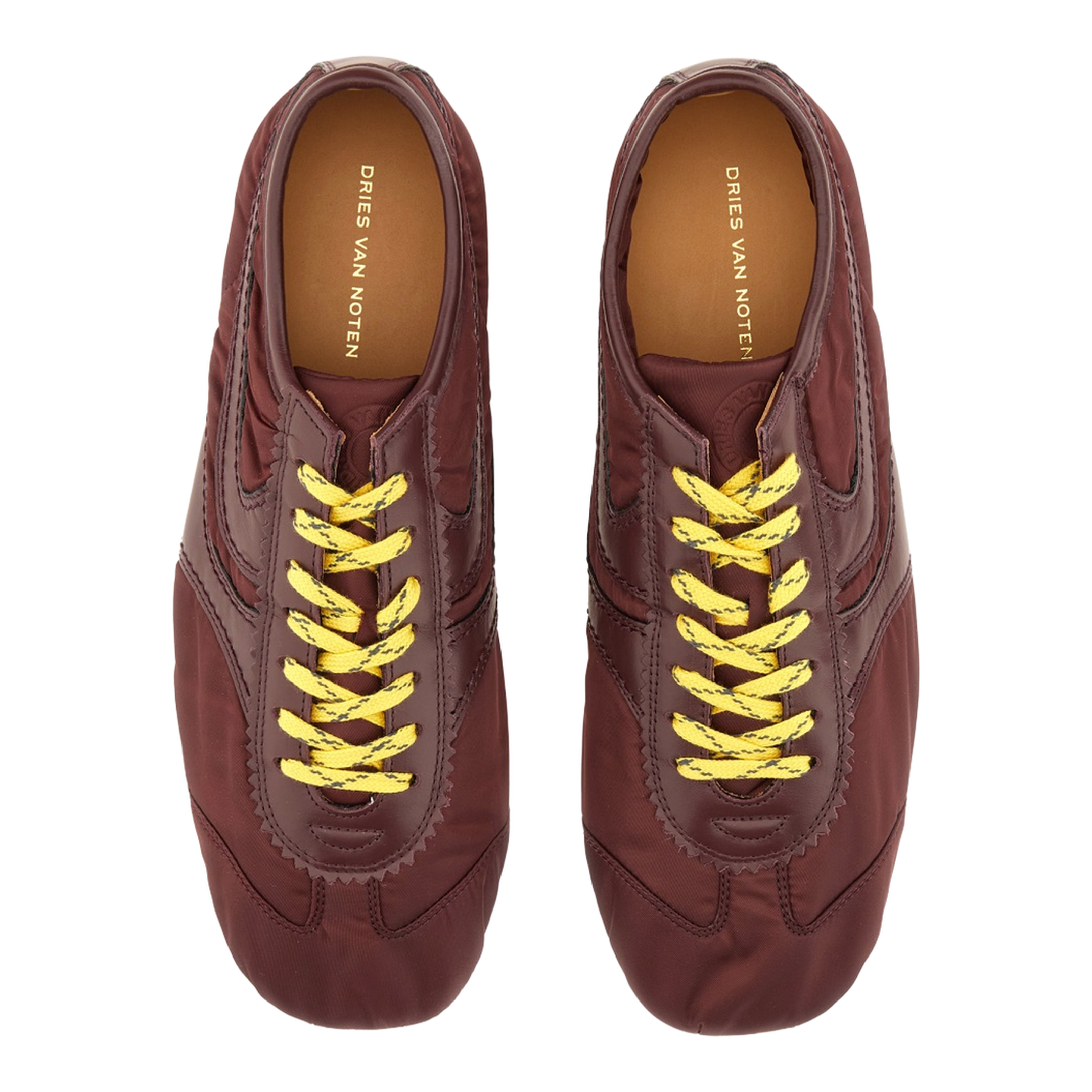 Nylon and Nappa Leather Sneaker Bordeaux