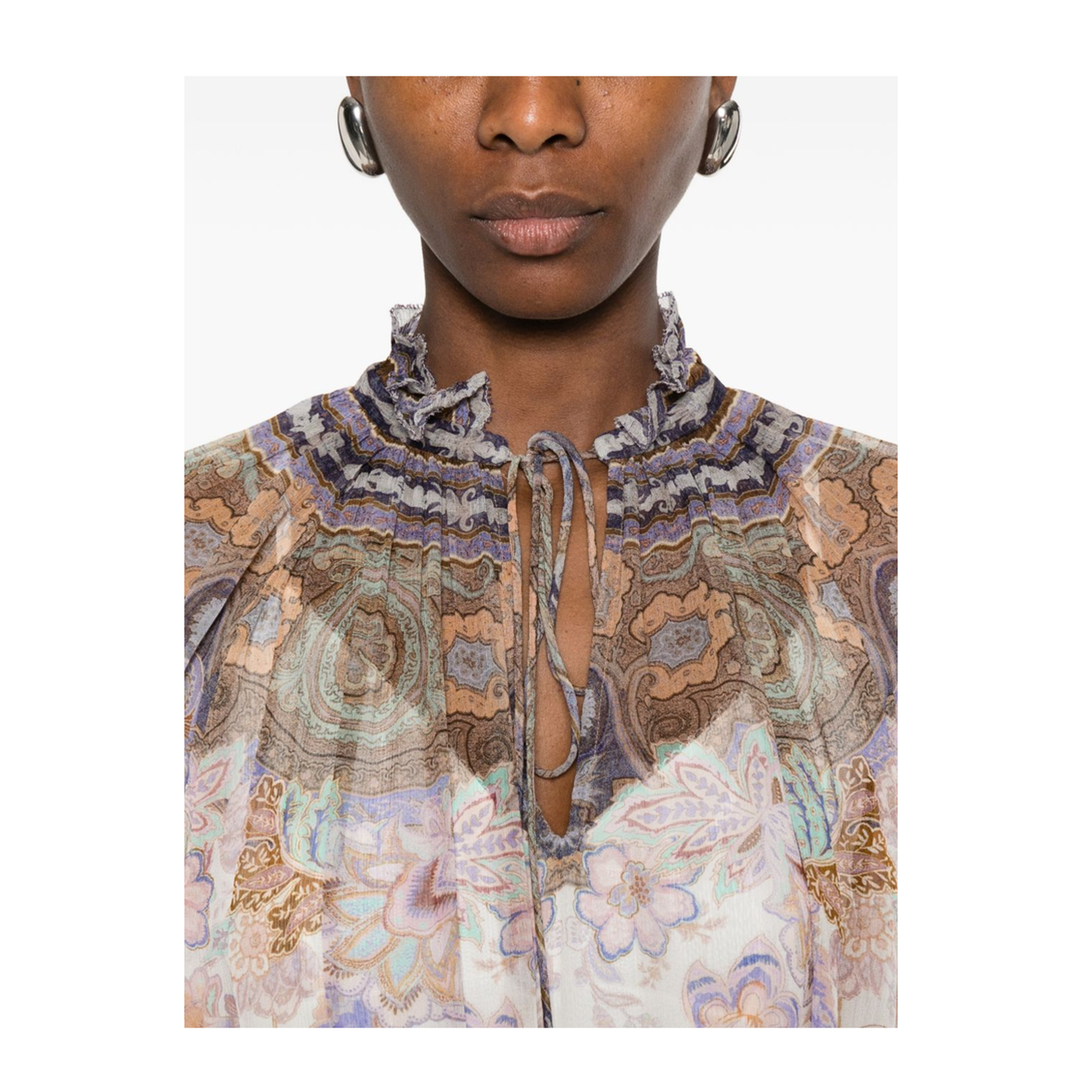 Luna Billow Puffed-Sleeve Blouse