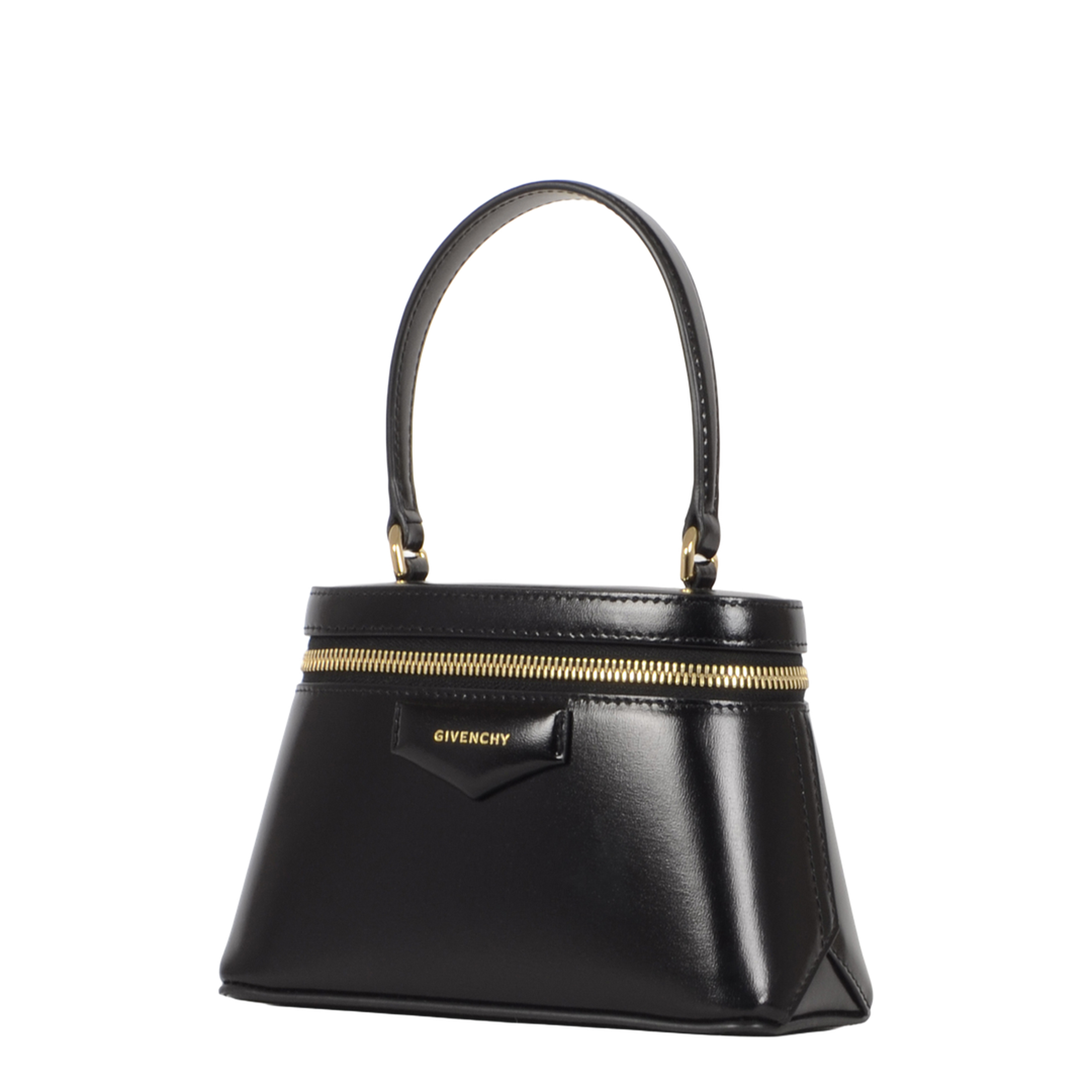Antigona Calfskin Vanity Bag in Box Leather with Chain - Black