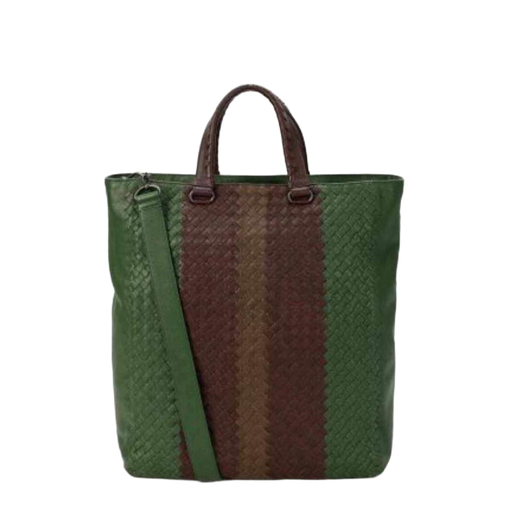Intrecciato Leather Tote Bags - Green