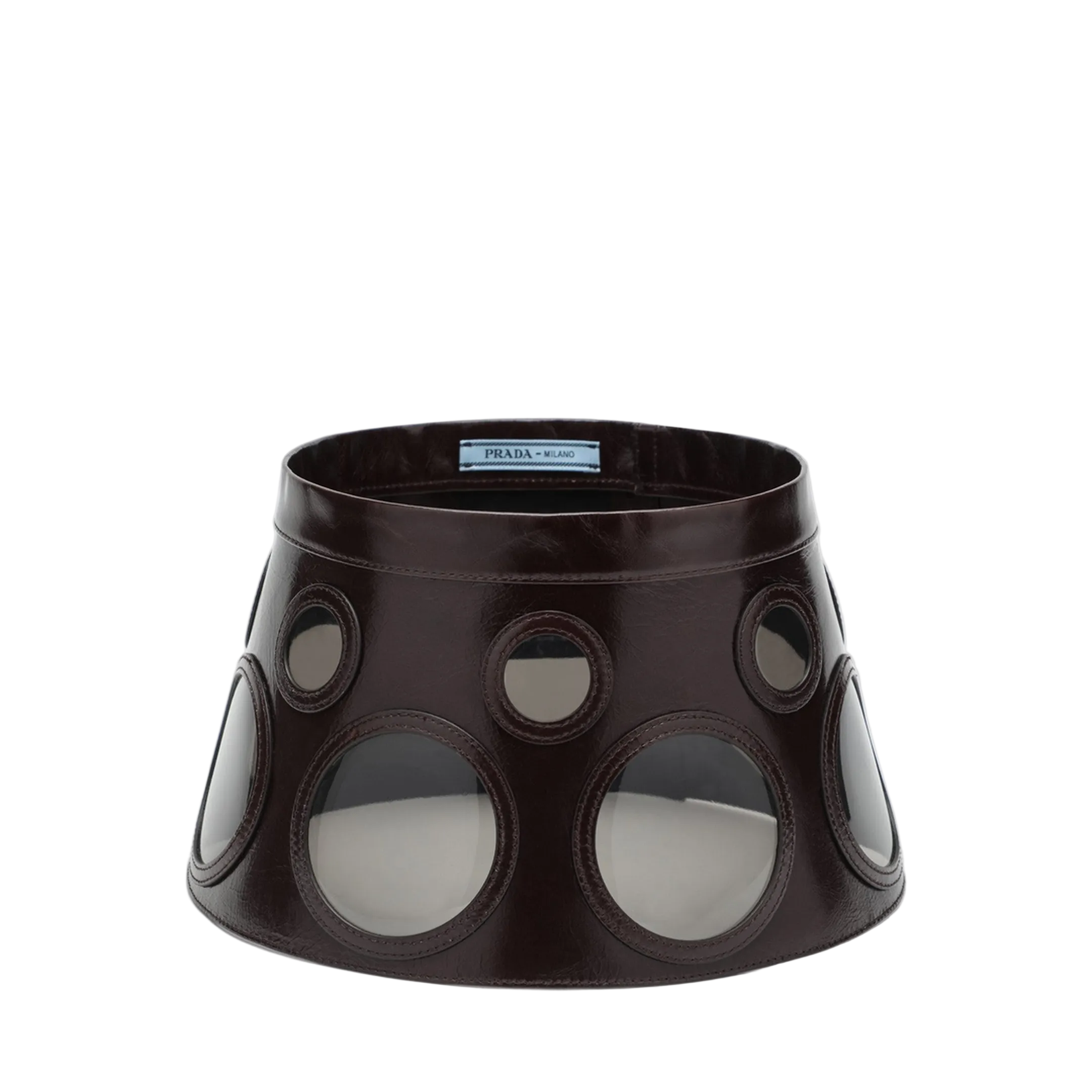 Visor Brown in Leather and Plexiglass