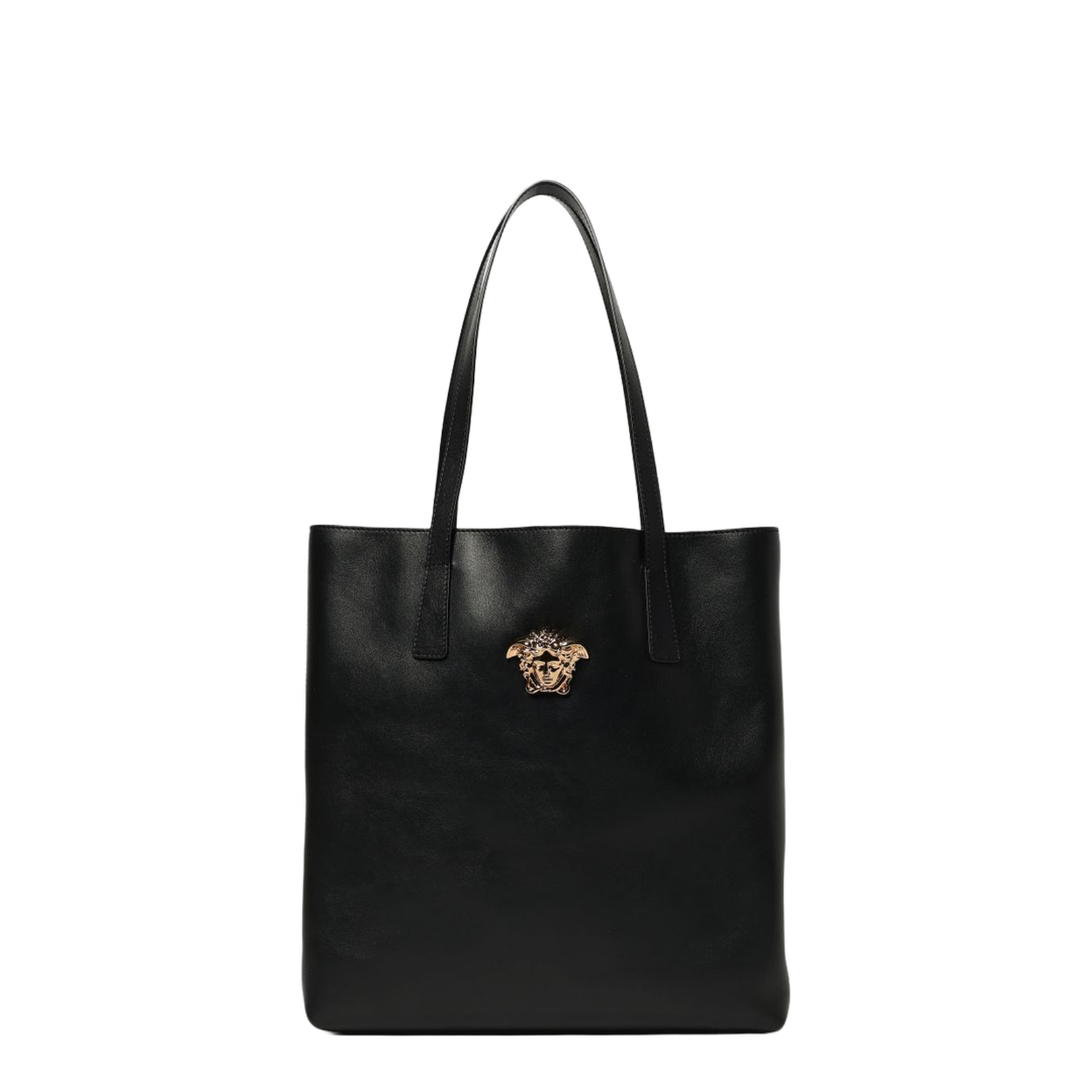 Black Leather Shopping Bag
