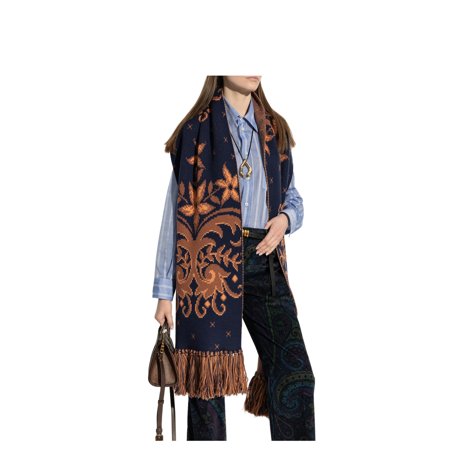 Wool Scarf with Fringes