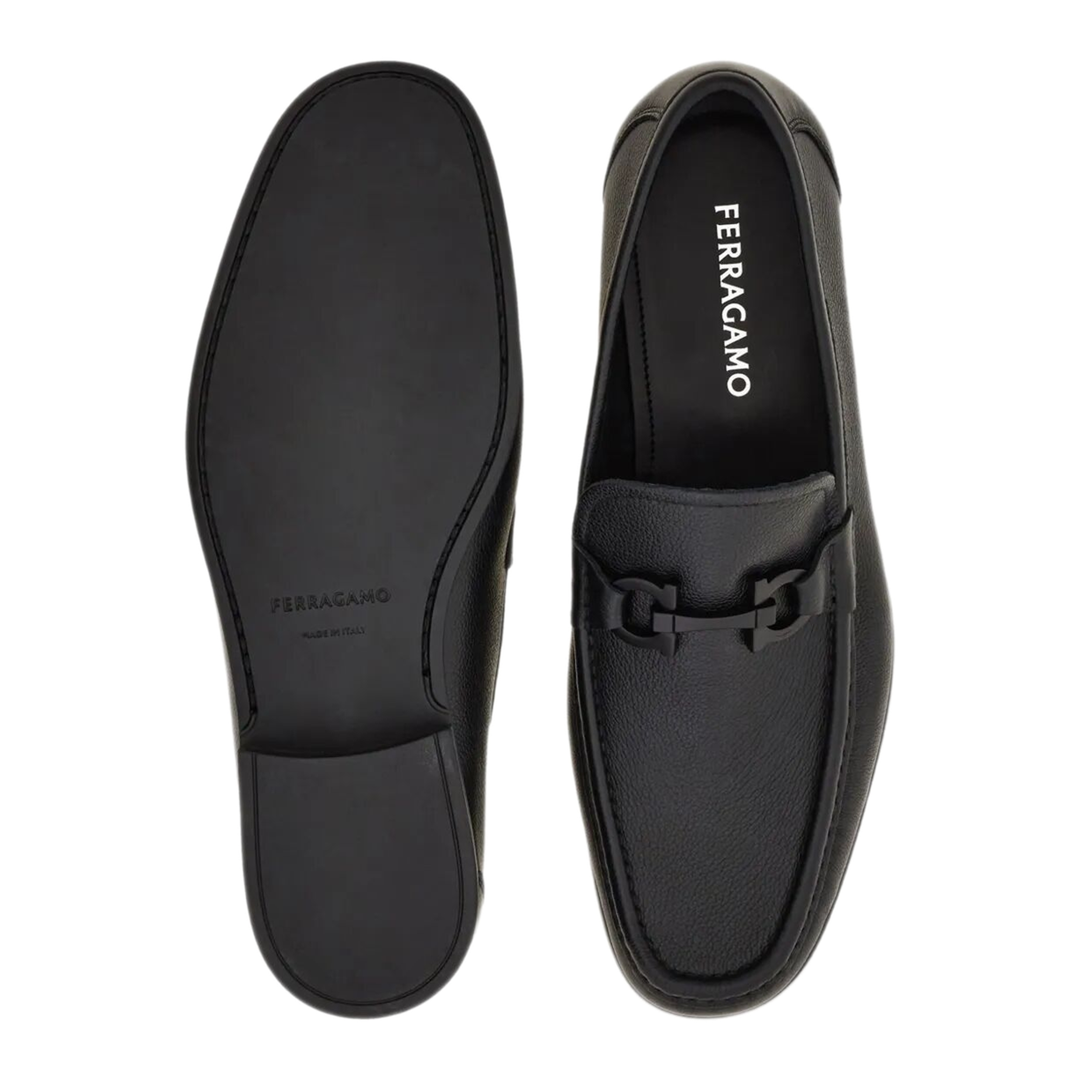 MAYFEYR - Ferragamo - Leather Loafers With Gancini Buckle - 0294570791770NERO