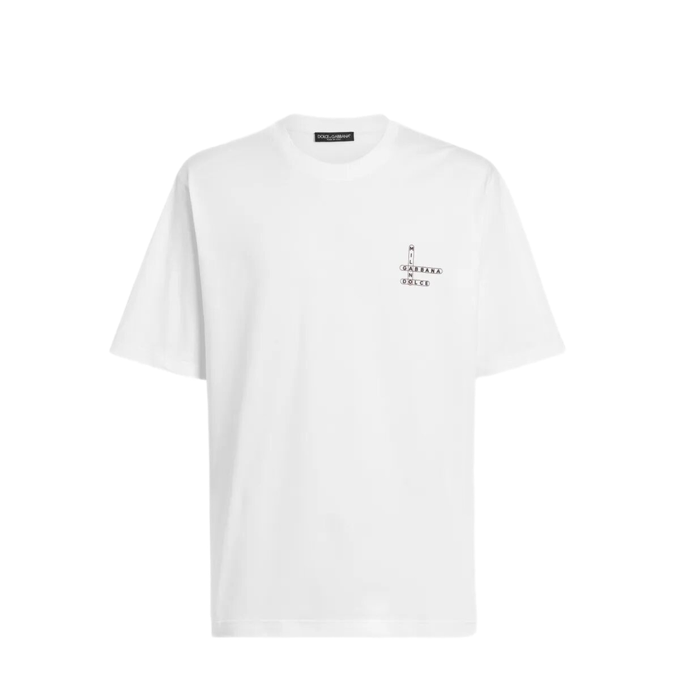 MAYFEYR - Dolce & Gabbana - Cotton T-Shirt With Crossword Print - G8PN9TG7QAV