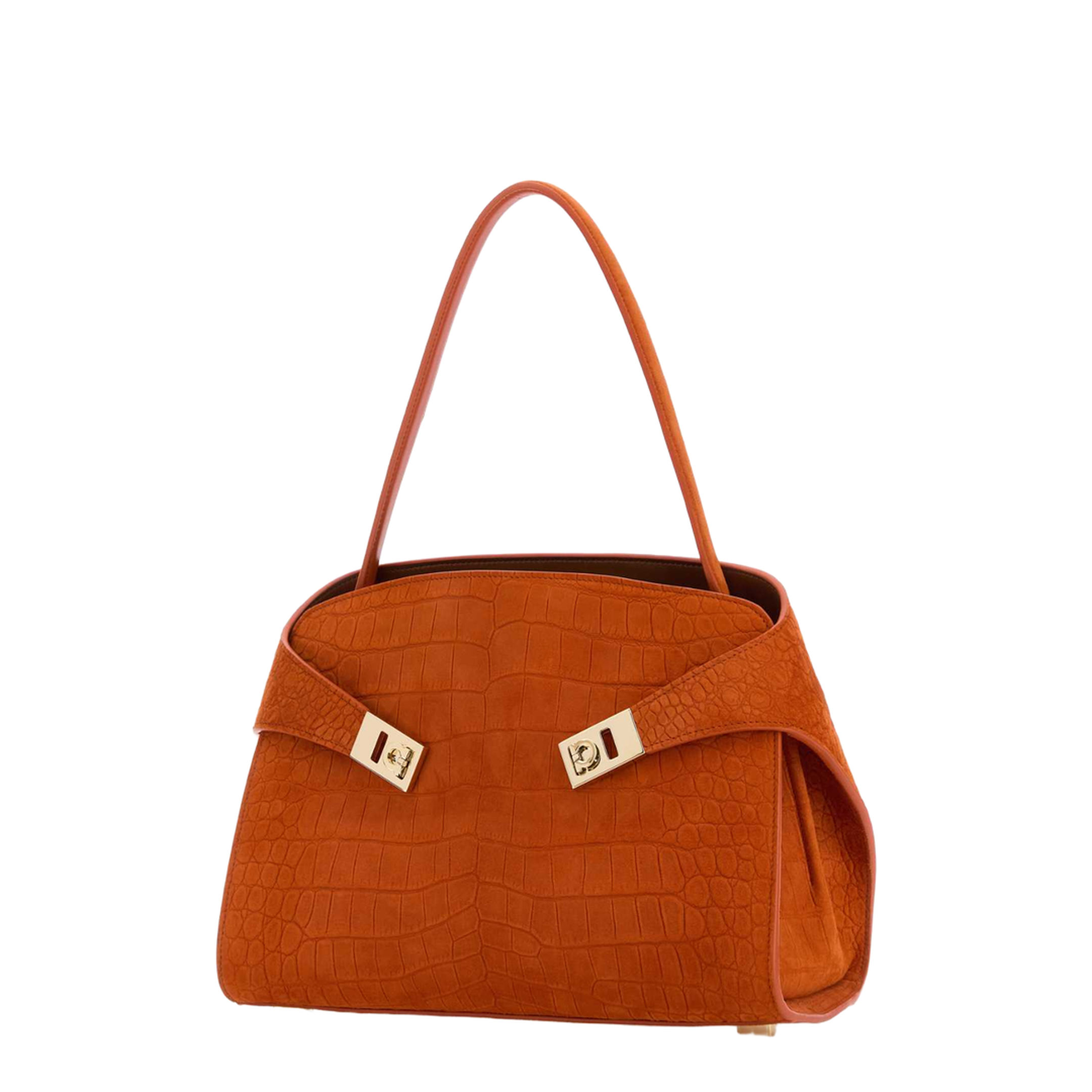 Orange Suede Medium Hug Soft Shoulder Bag