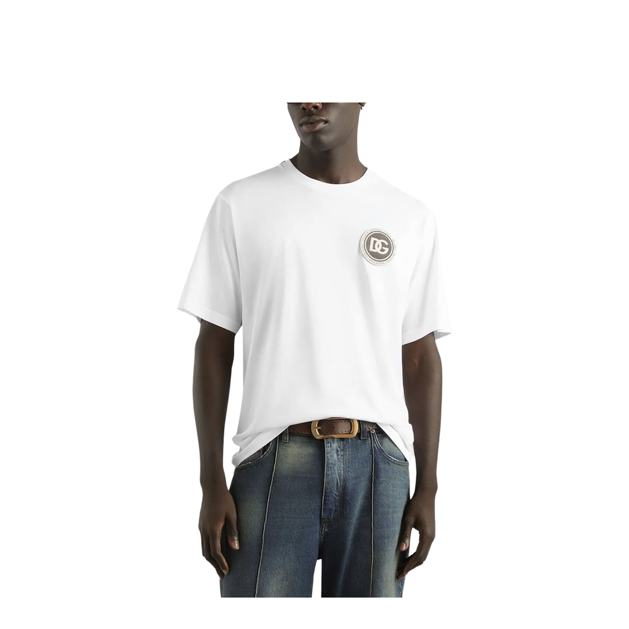 MAYFEYR - Dolce & Gabbana - Cotton T-Shirt With Patch - G8PN9ZG7PZF