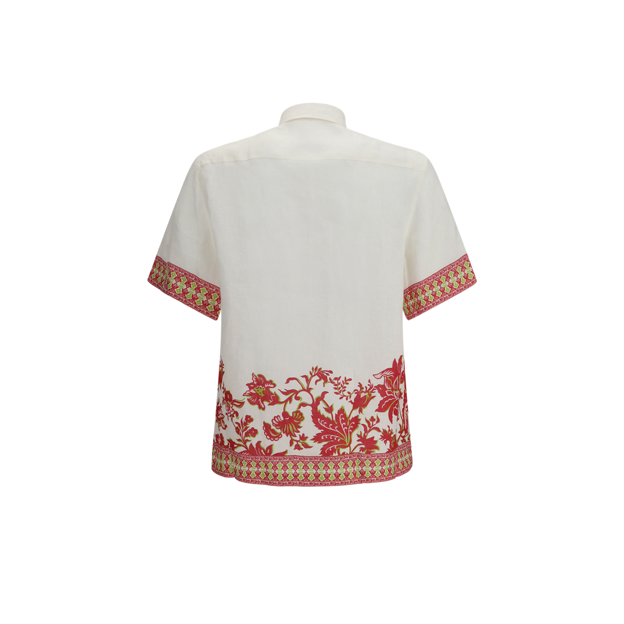 MAYFEYR - Etro - Linen Shirt With Floral Print And Short Sleeves - MRIC001199SP301