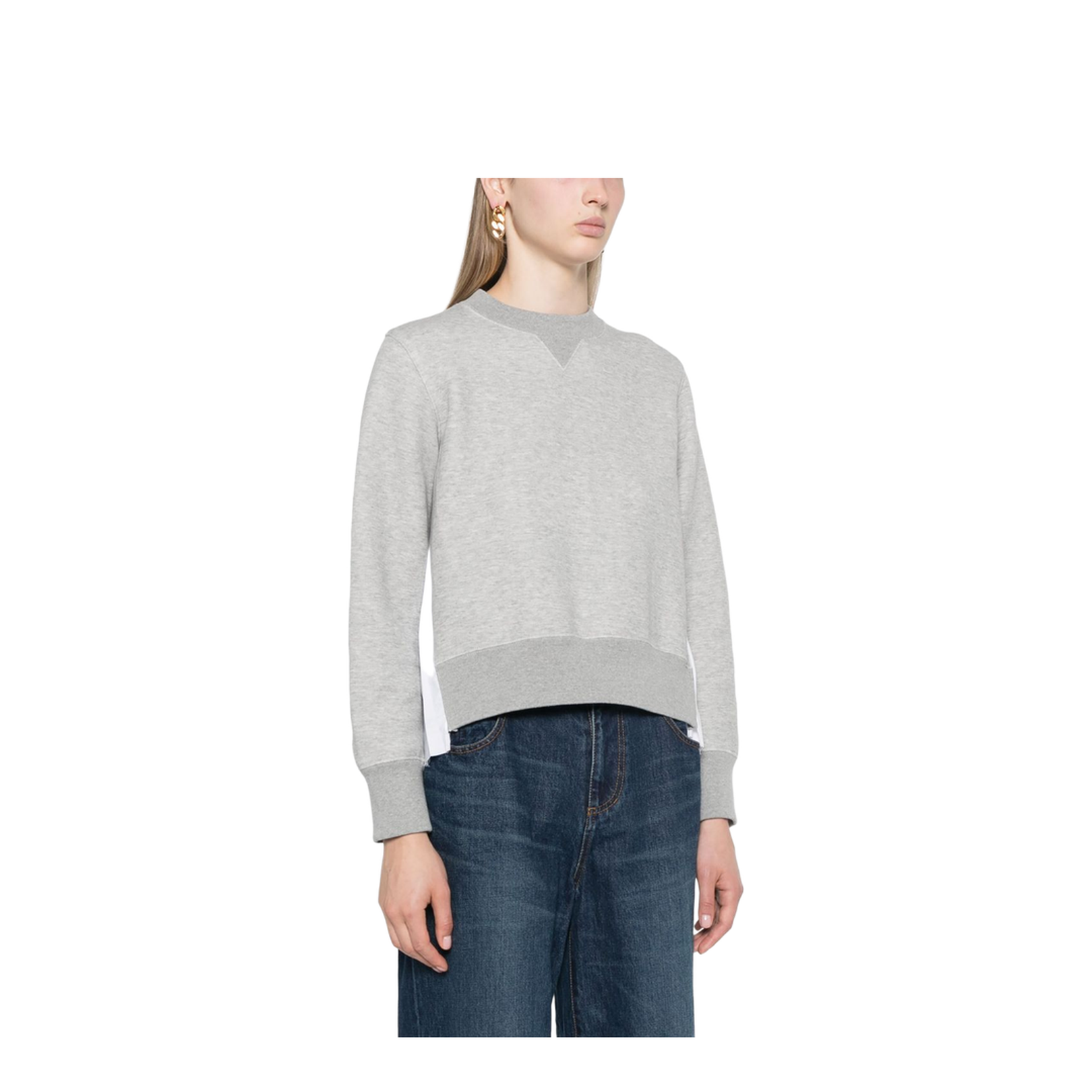 Cotton and Nylon Crewneck Sweater