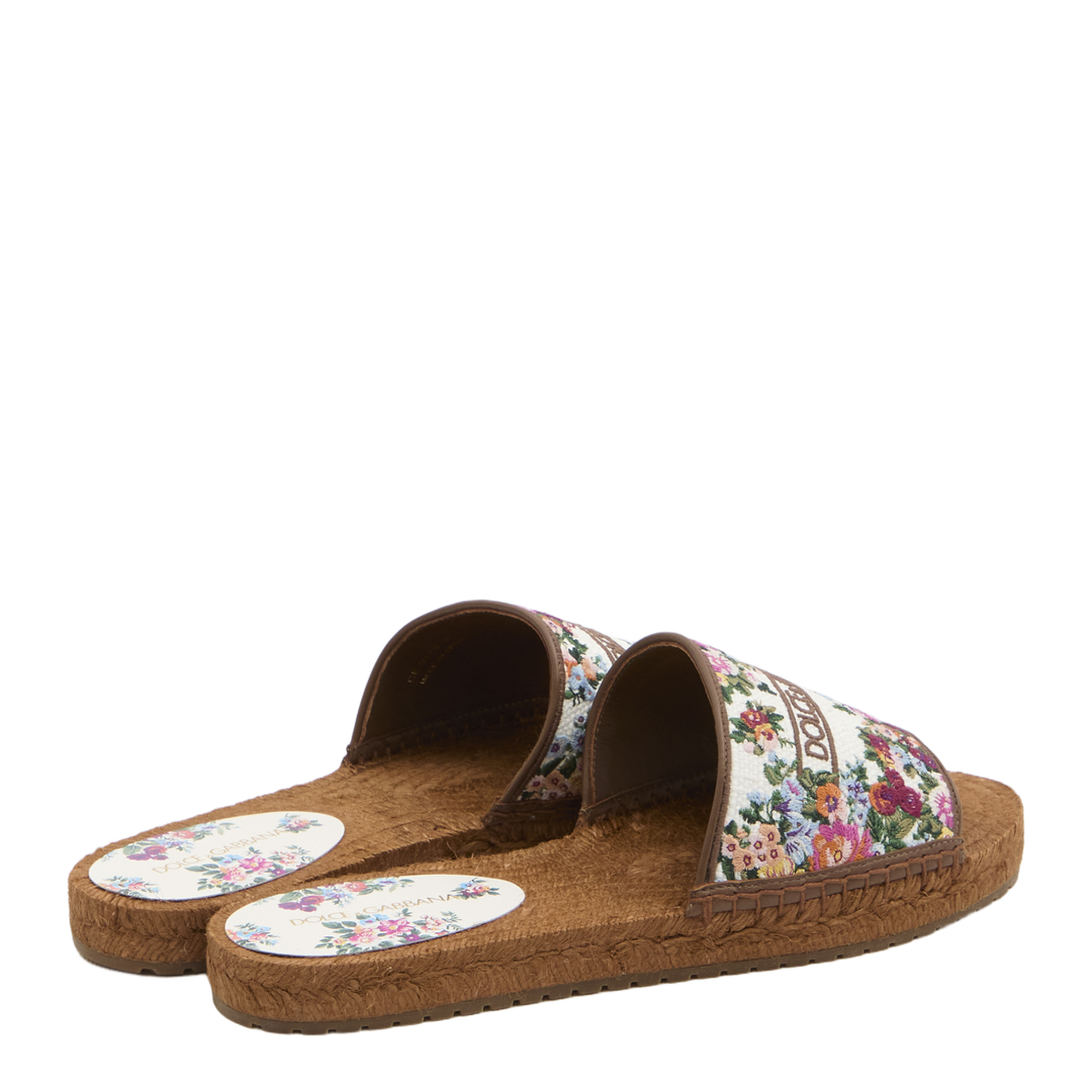 Embroidered Floral Espadrilla Slides